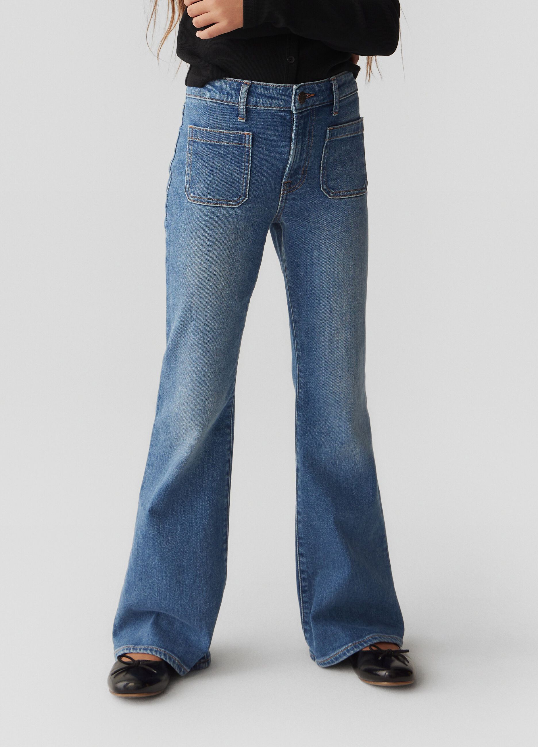 High-waist, flare-fit jeans_1