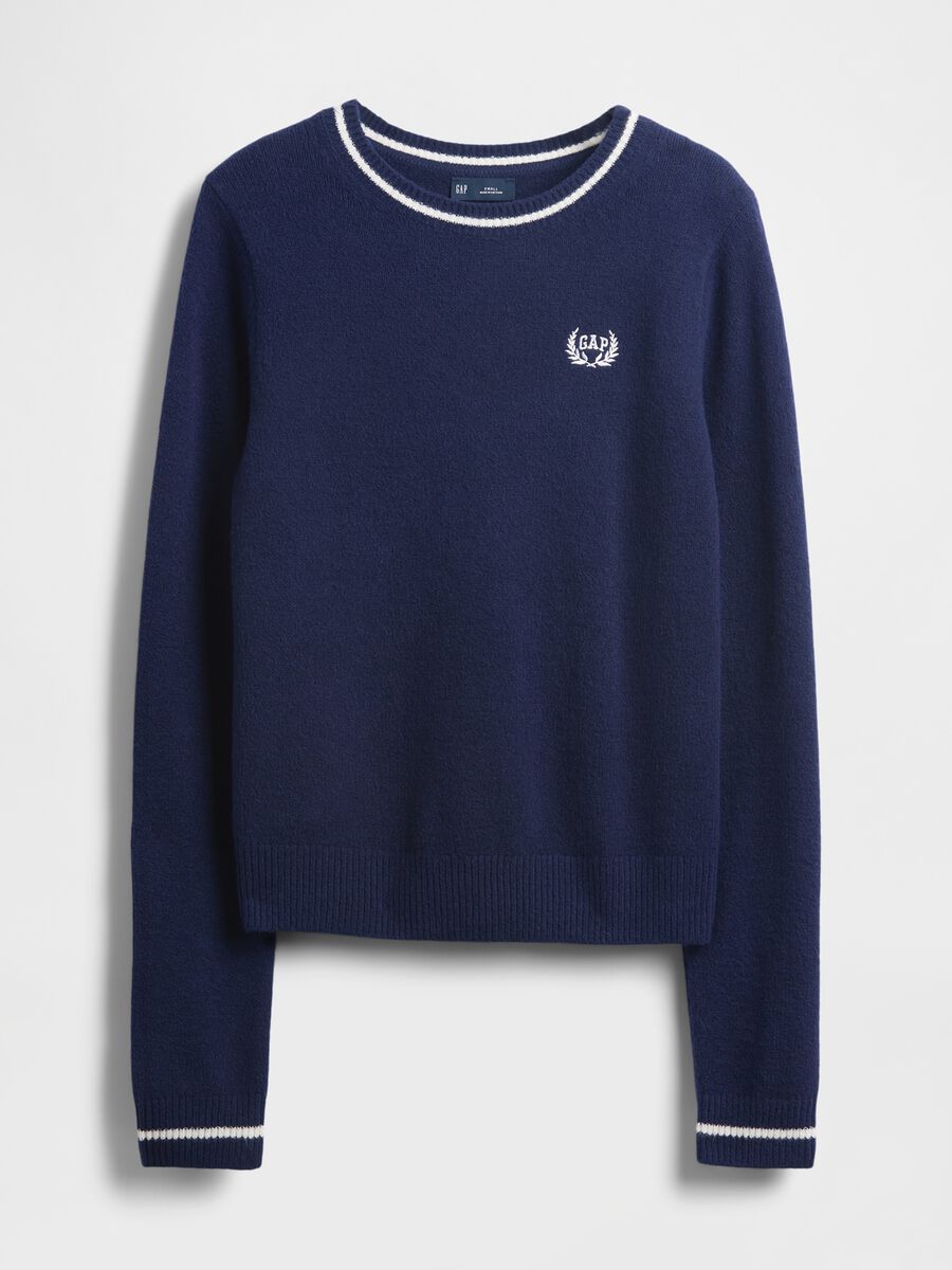 Blue Cotton Blend Jumper Woman_3