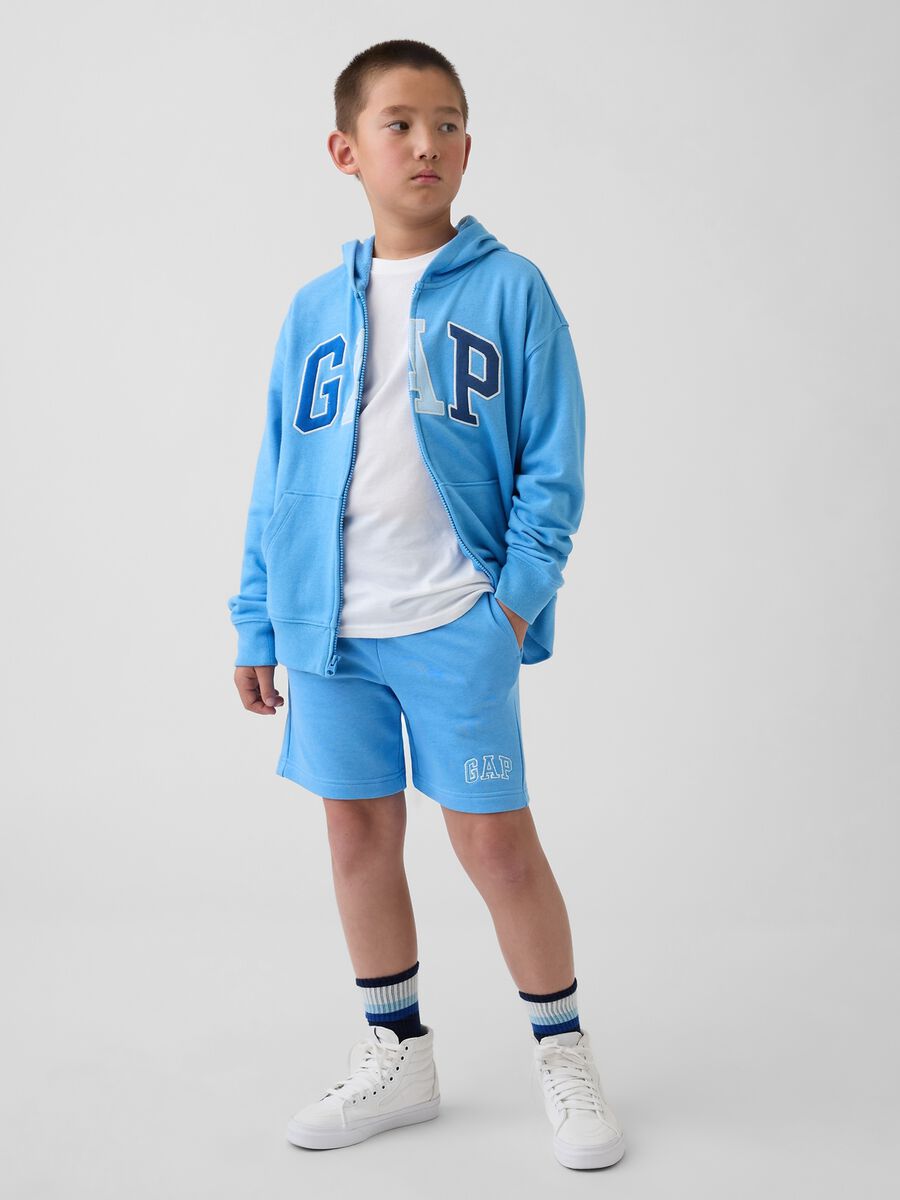 Children's regular fit blue cotton blend shorts Boy_0