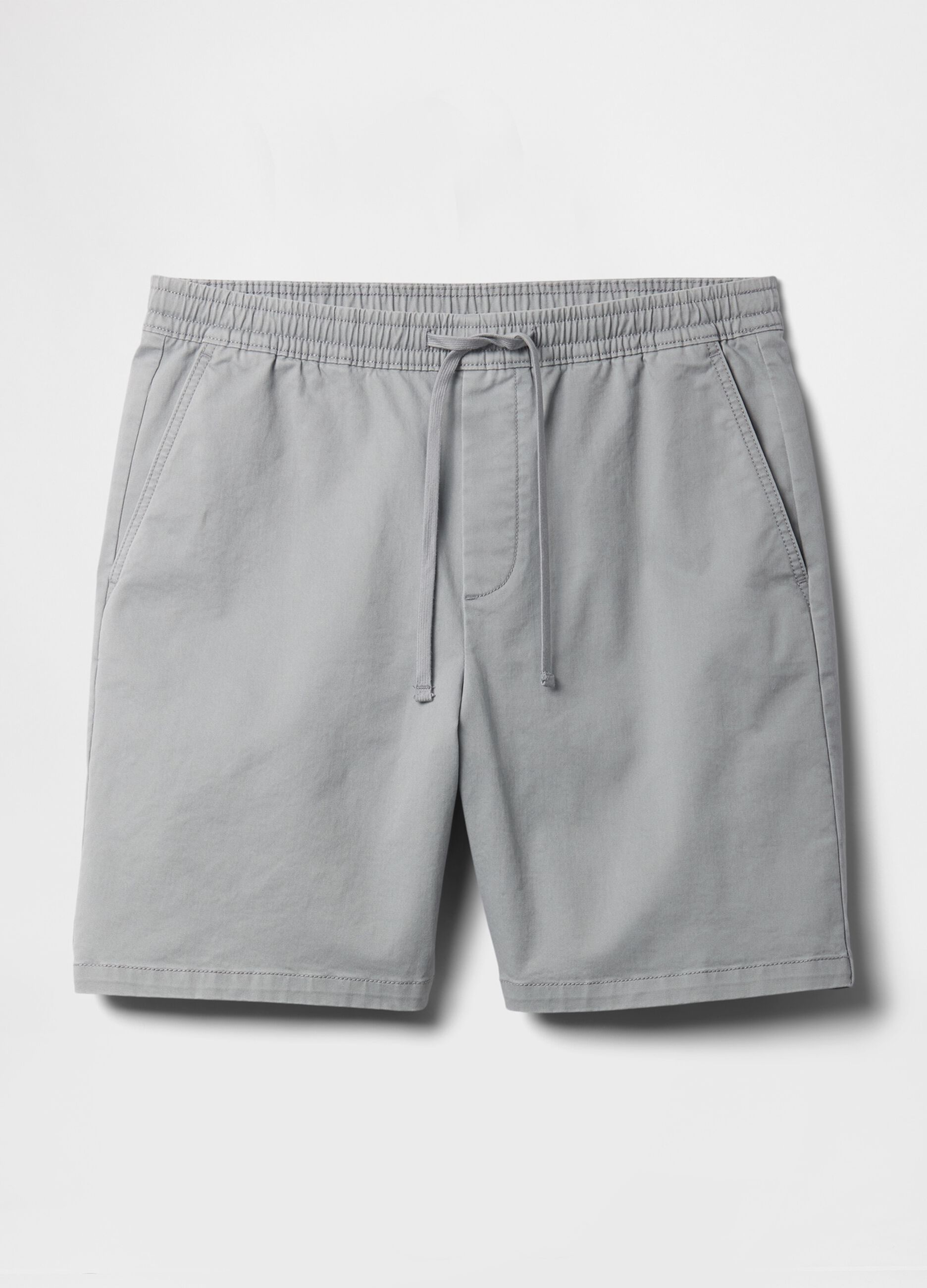 Stretch cotton shorts with drawstring