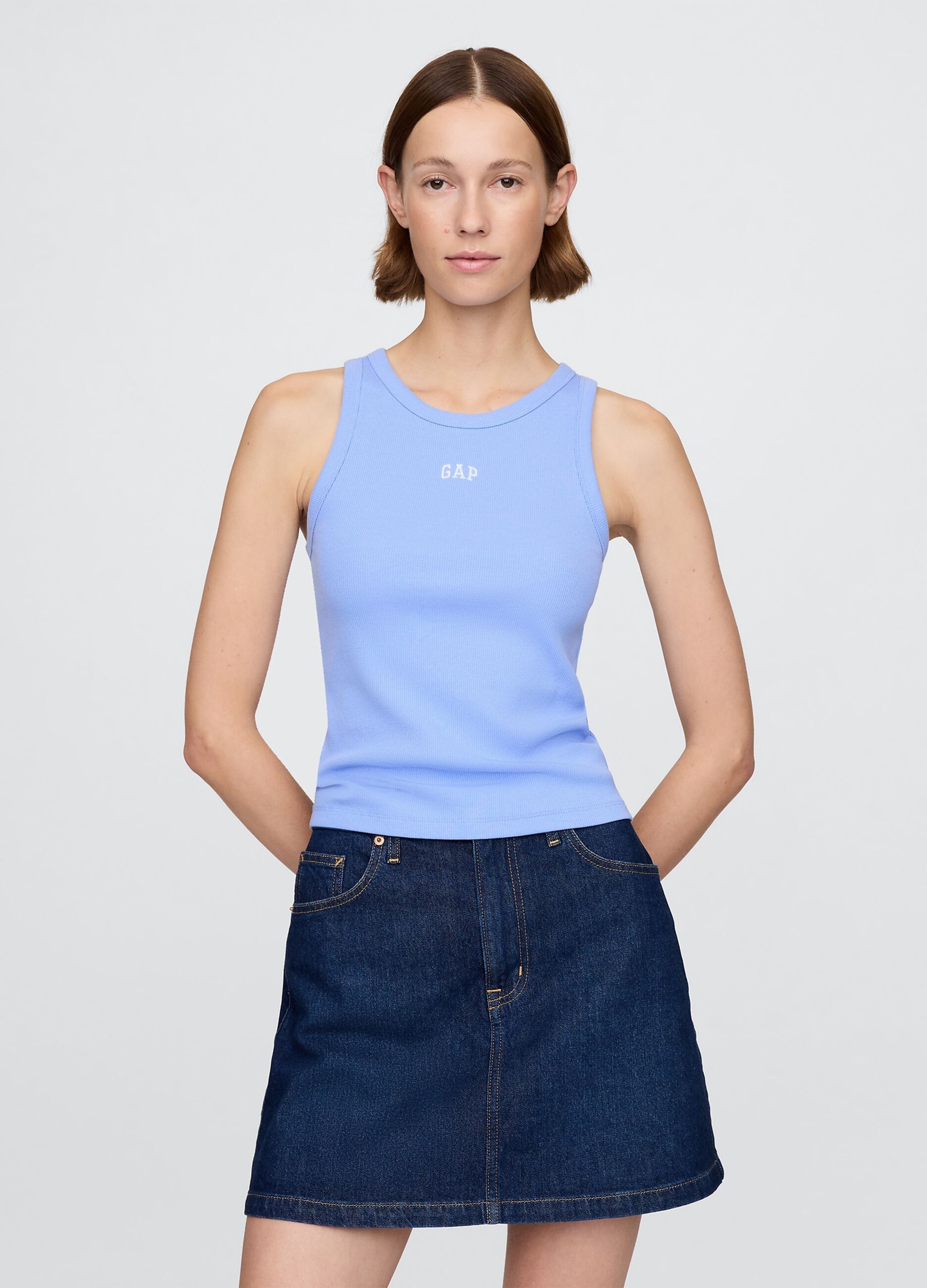 Top senza maniche azzurro GAP
