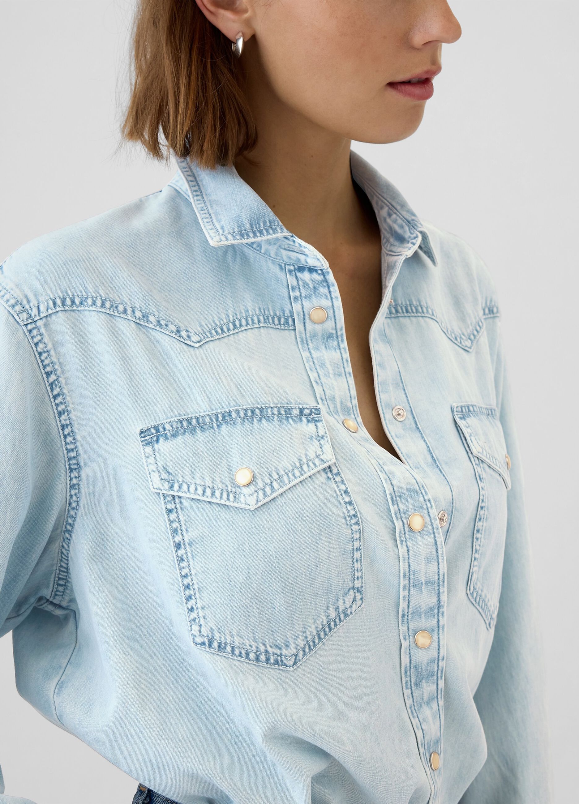 Camicia cropped western in denim_3