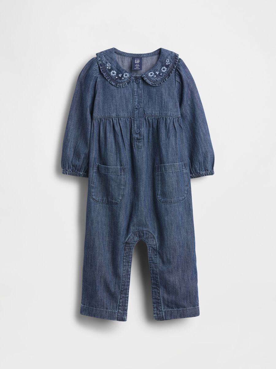 Pagliaccetto in denim blu per neonato Neonato_0
