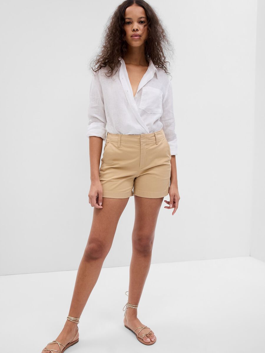 Shorts in stretch cotton Woman_0