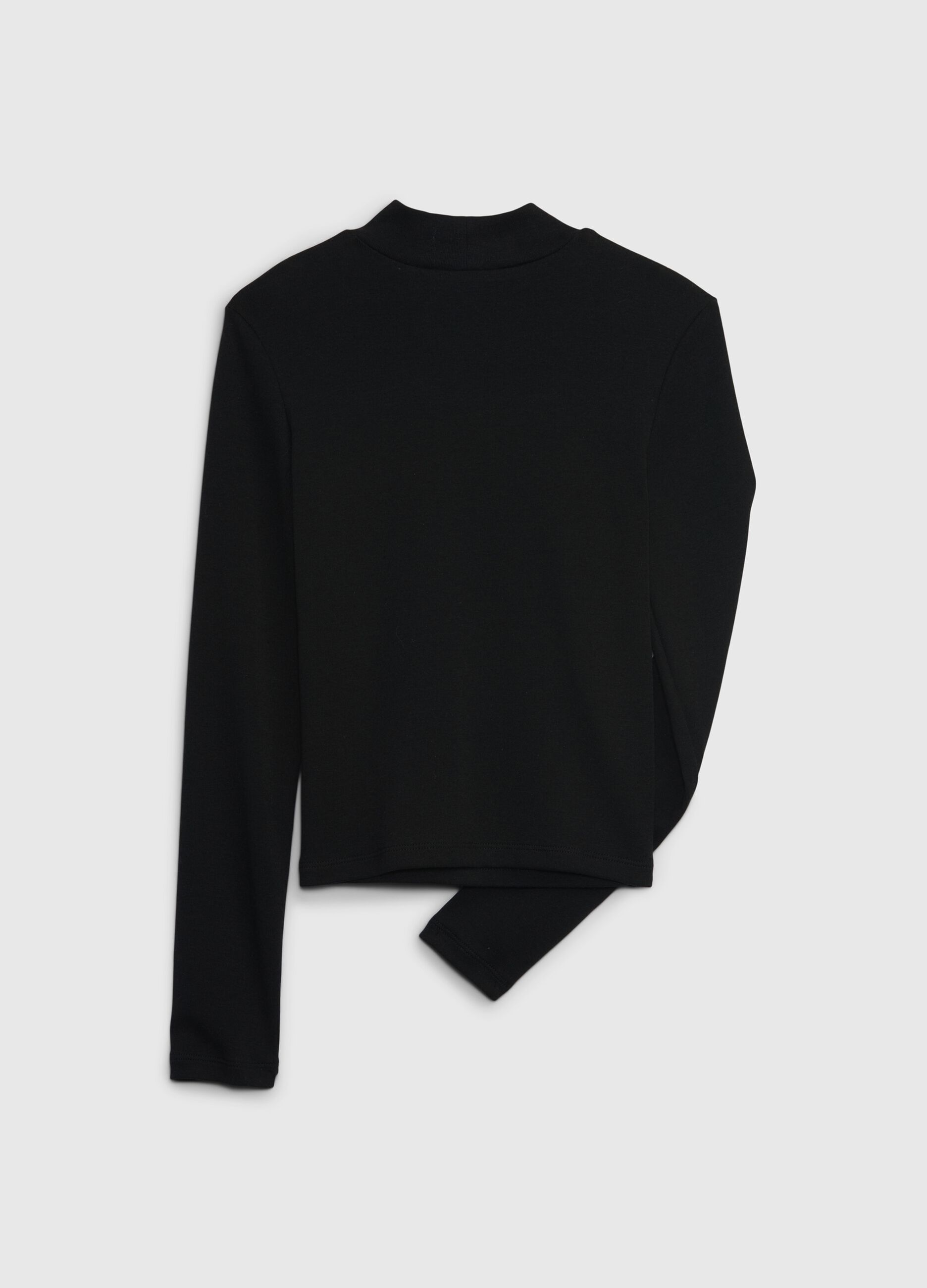 Long-sleeved T-shirt with mock neck_1