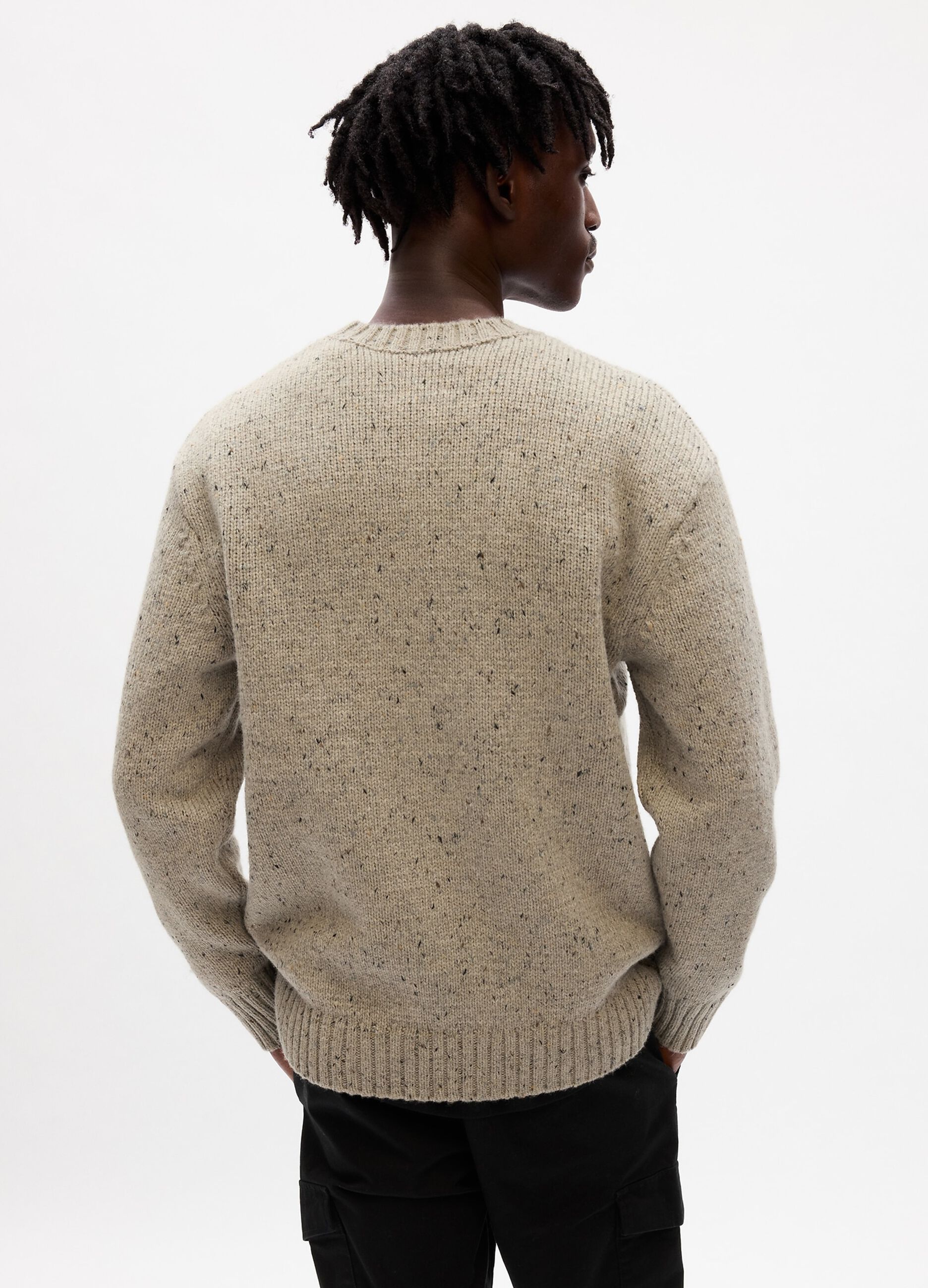 Pullover with round neck and mouliné effect_1