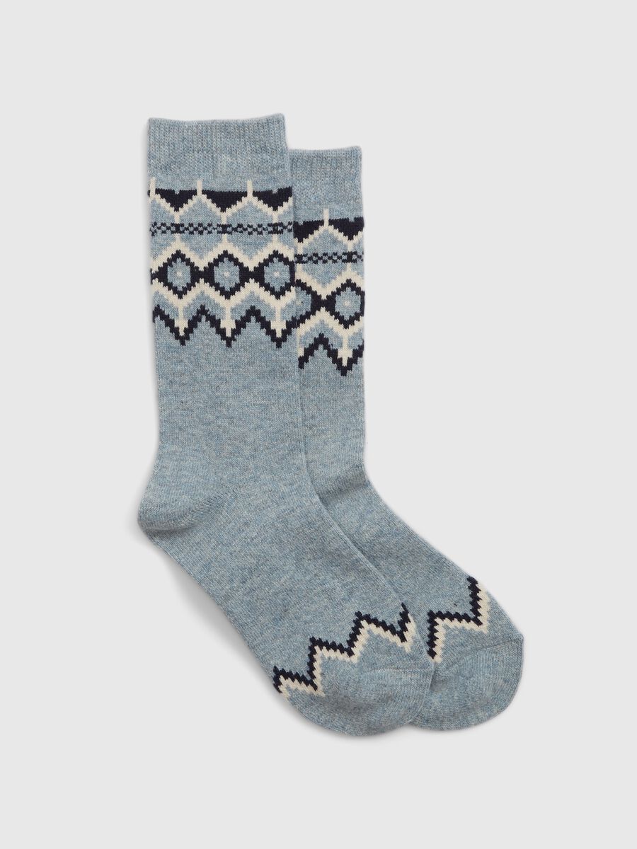 Short socks with jacquard geometric pattern Man_0