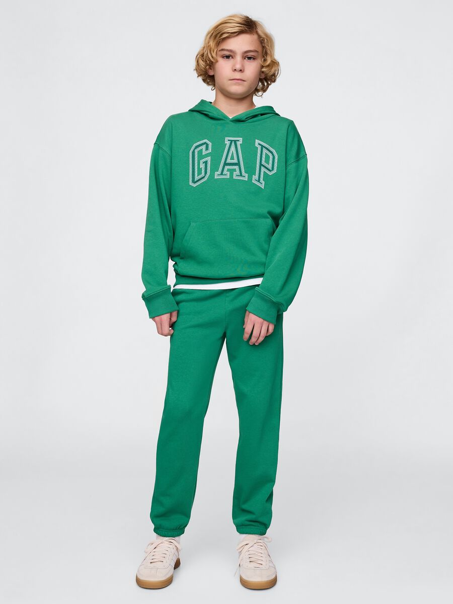 Children's green jogger trousers in cotton blend Boy_0
