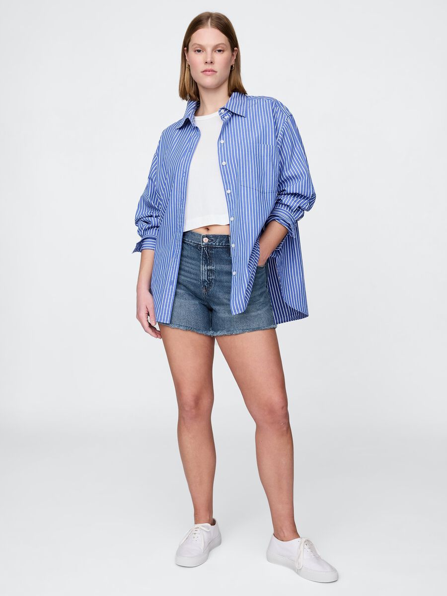 Shorts in denim blu Donna_4