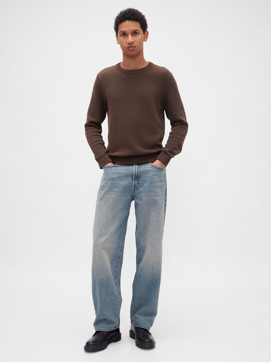 Maglione marrone in cotone Uomo_0