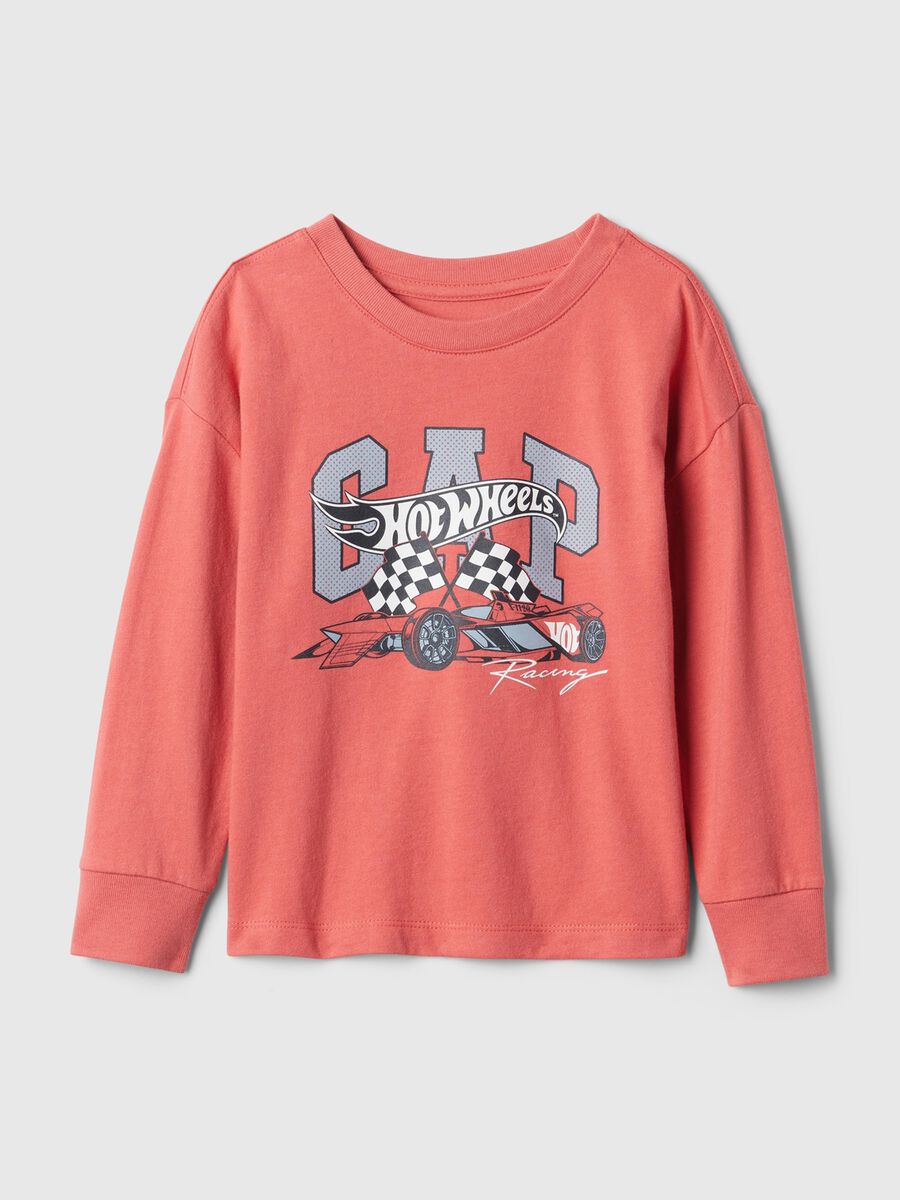 T-shirt con stampa Hot Wheels e logo Bimbo_0
