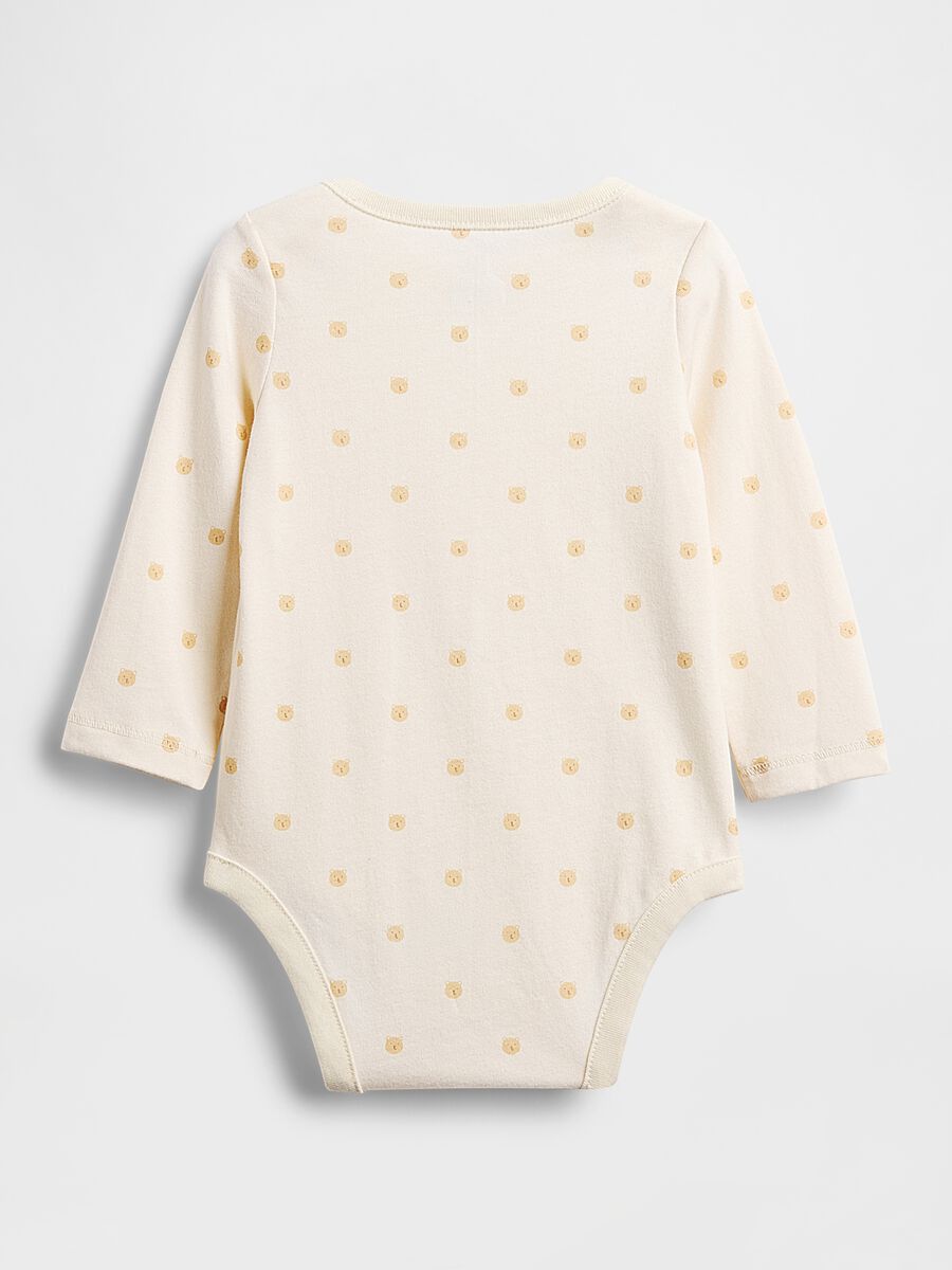 Body bianco in cotone a pois Neonato_1