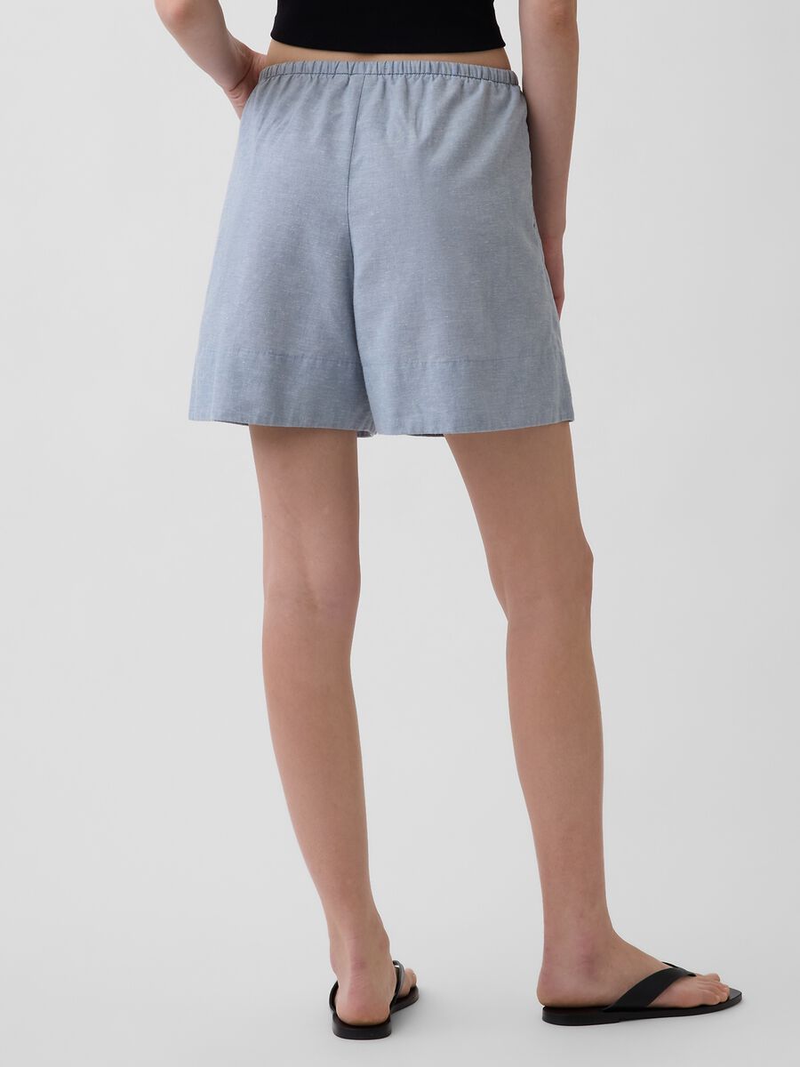 Shorts in misto lino Donna_2