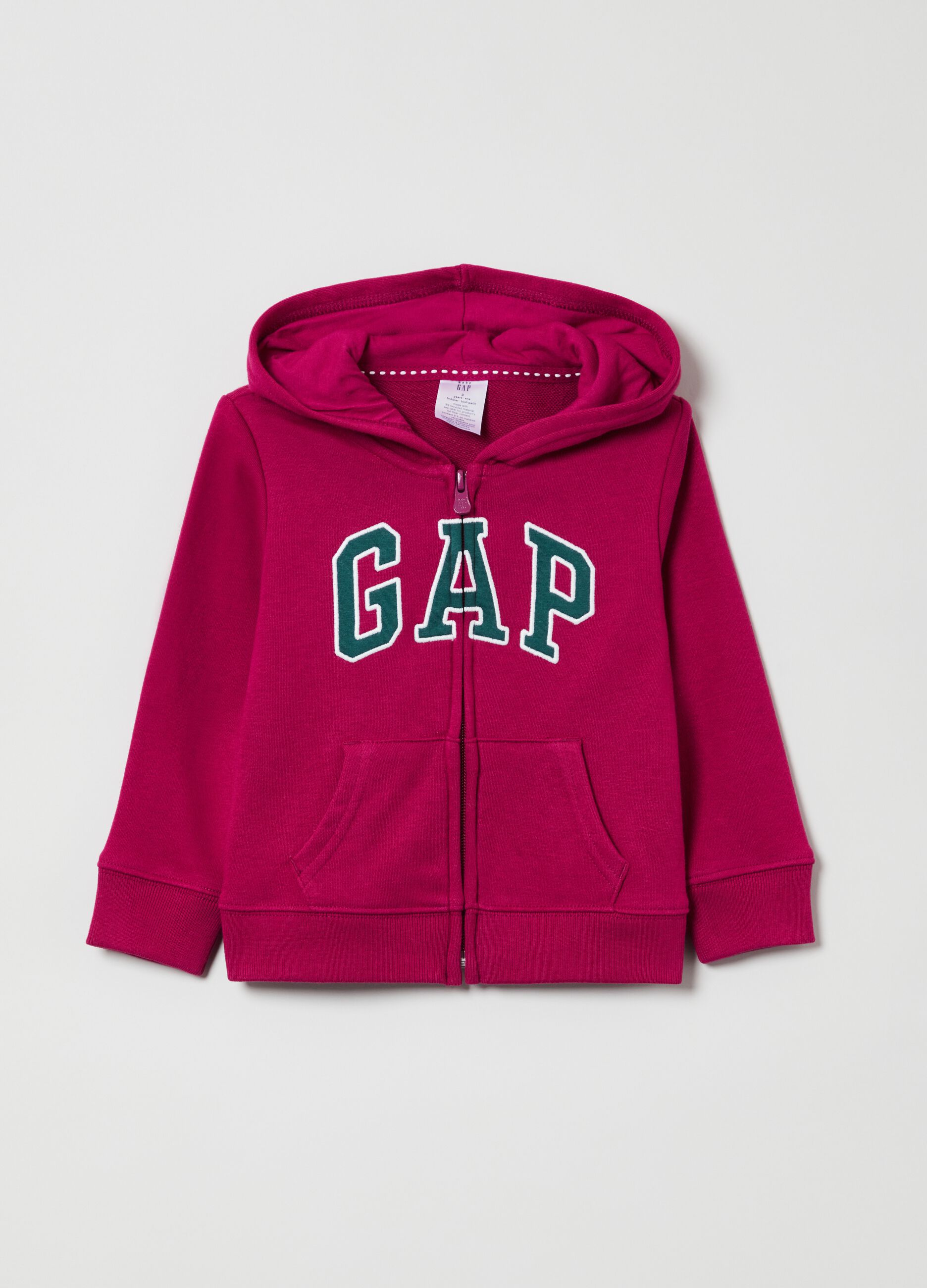 Full-zip in felpa con ricamo logo
