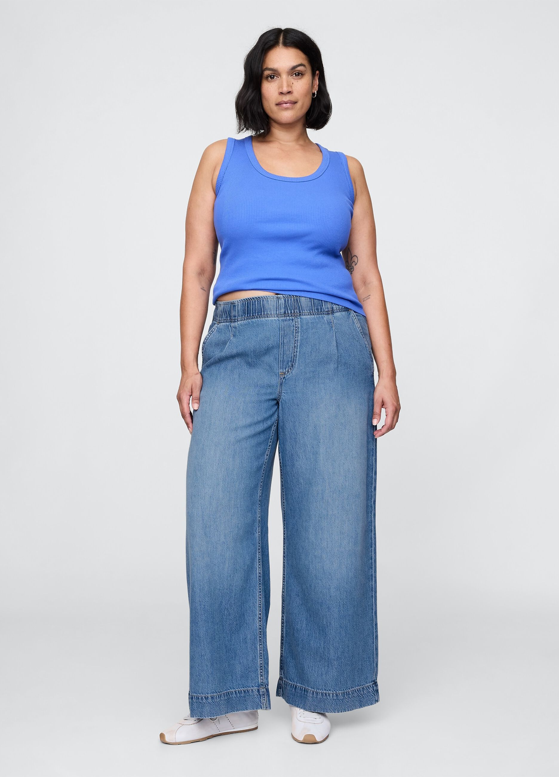 Jeans Gap a gamba larga in denim_4