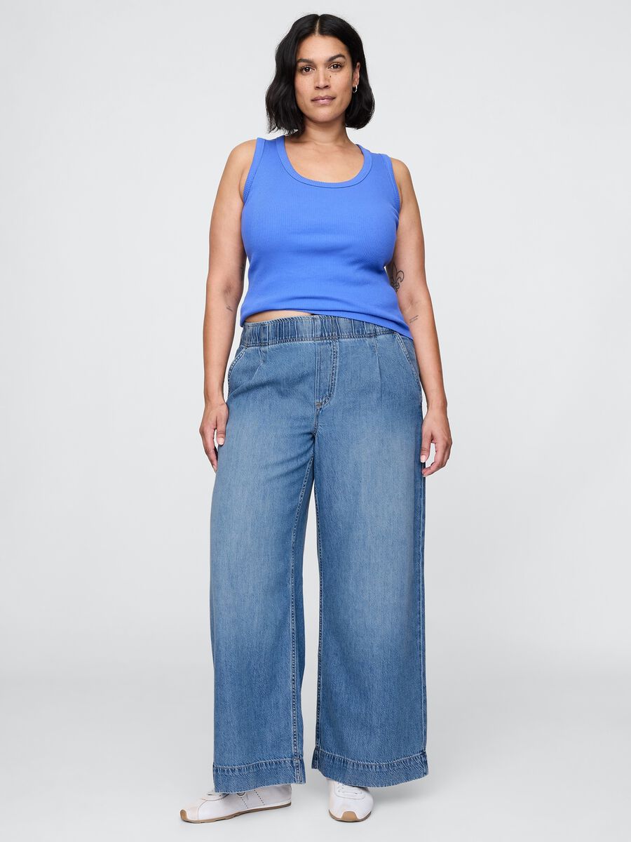 Jeans Gap a gamba larga in denim Donna_4