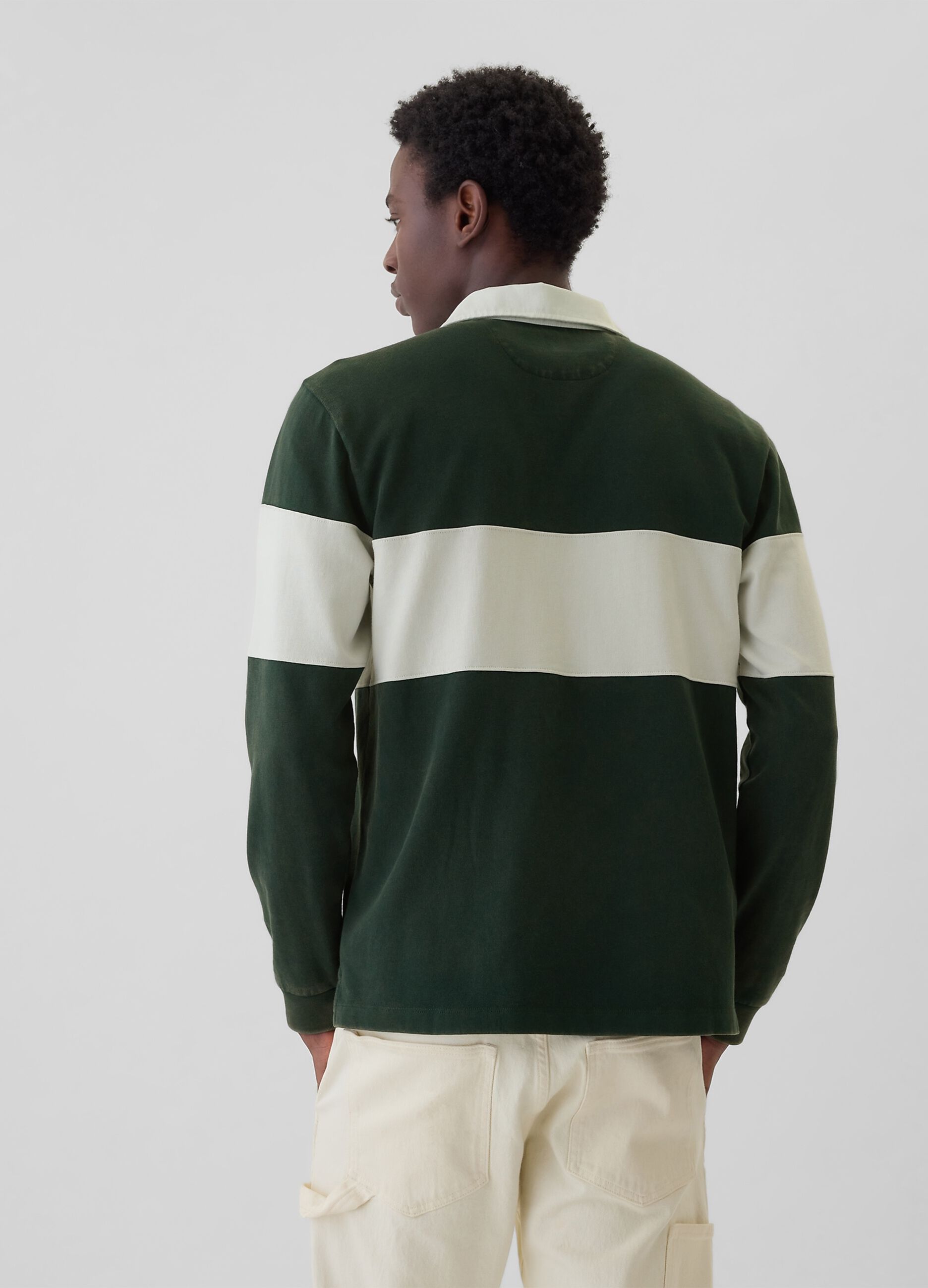 Cotton polo shirt with logo print_2