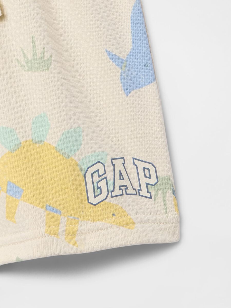 Beige Dinosaur Print Shorts for Kids by GAP Baby Boy_2