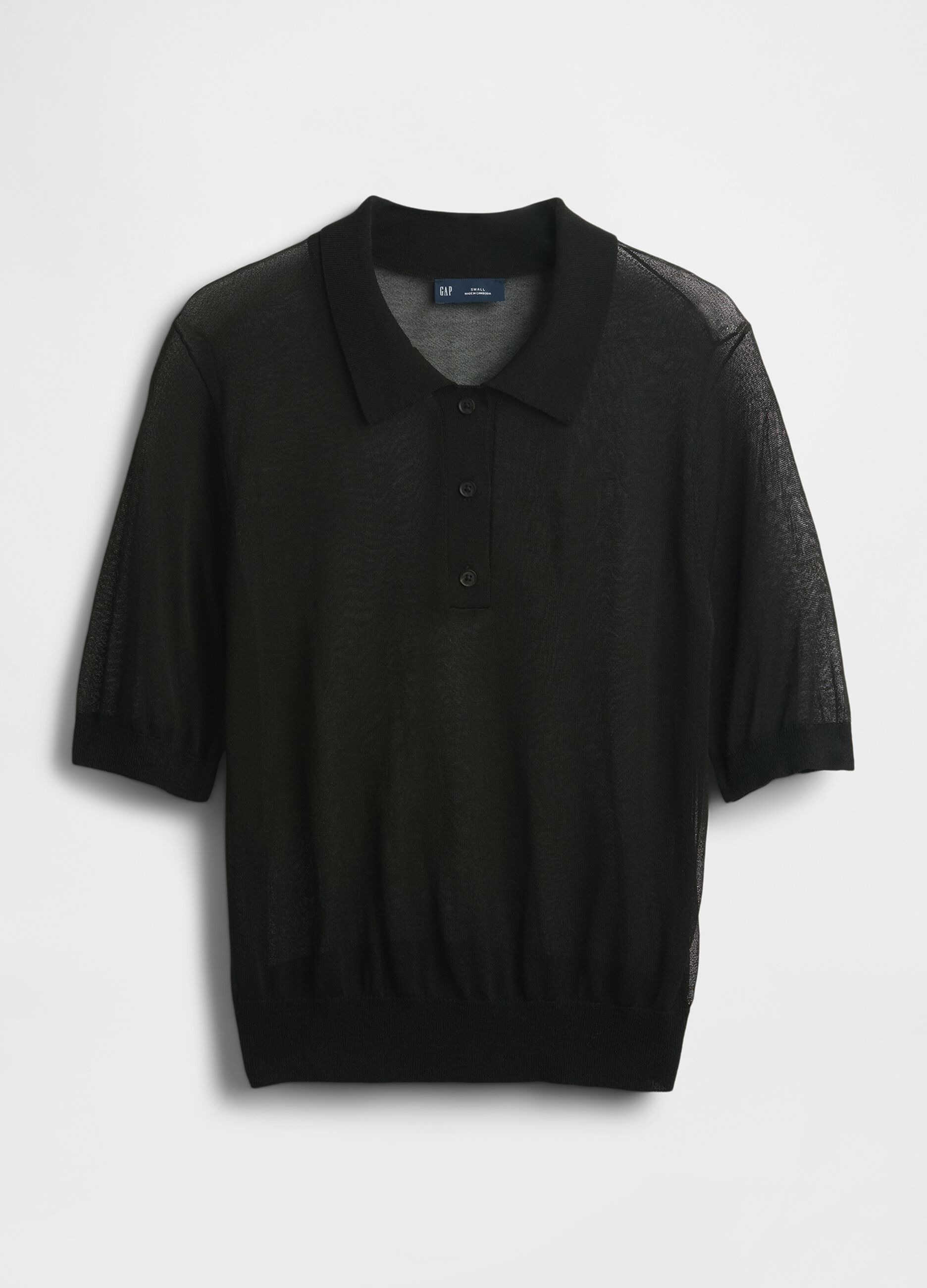 Black Polo in Acrylic Blend