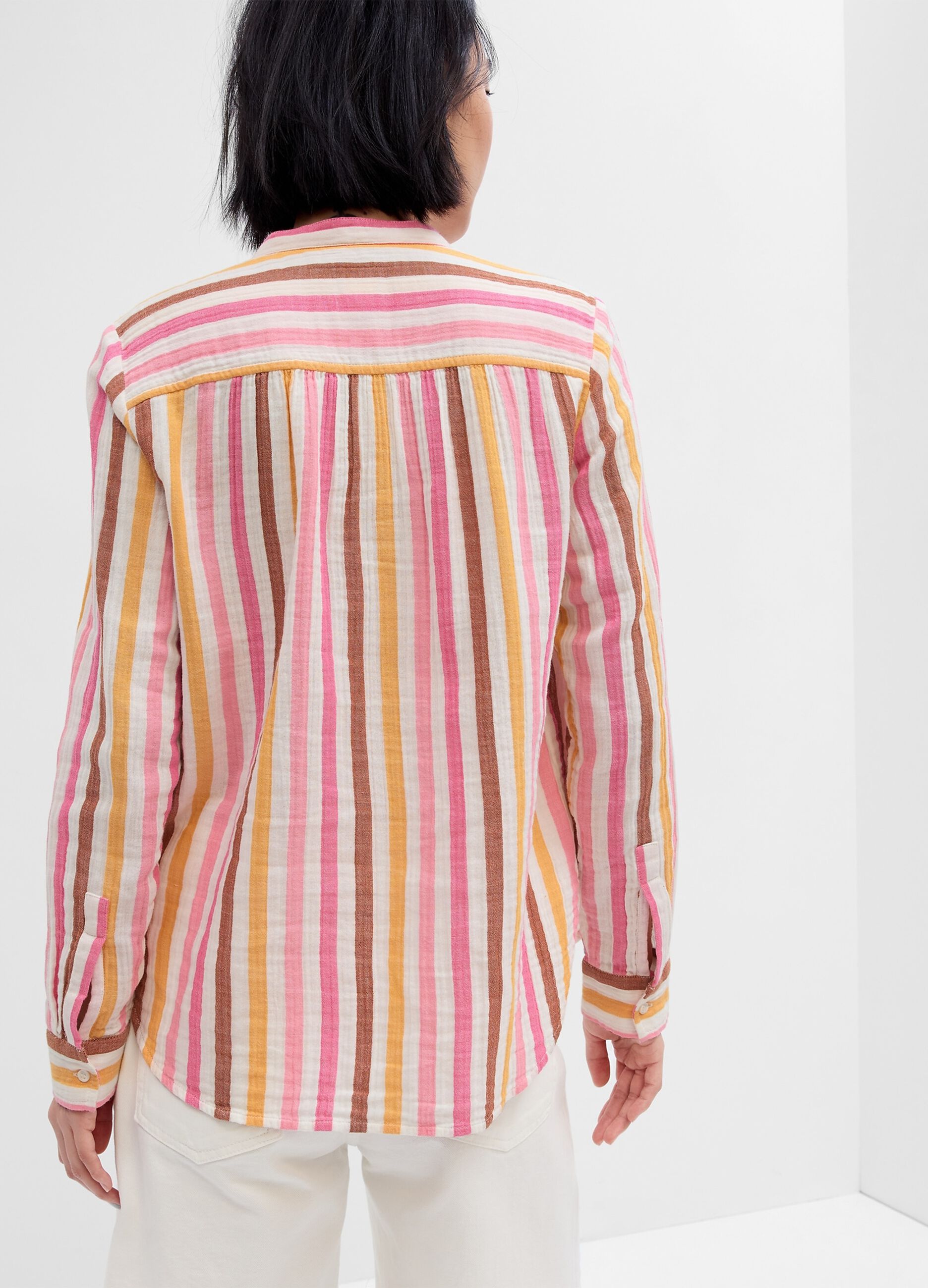 Shirt in striped poplin gauze_1