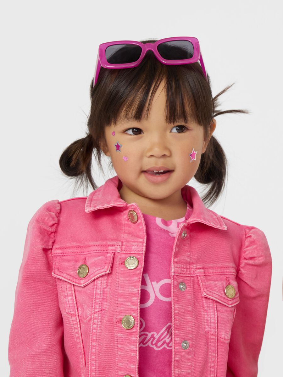 Barbie™ denim jacket with puff sleeves Toddler Girl_0