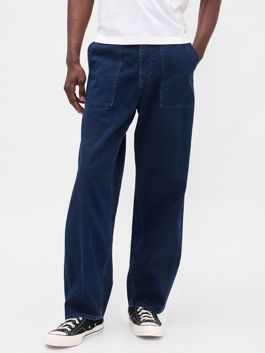 Pantaloni denim blu Uomo_1