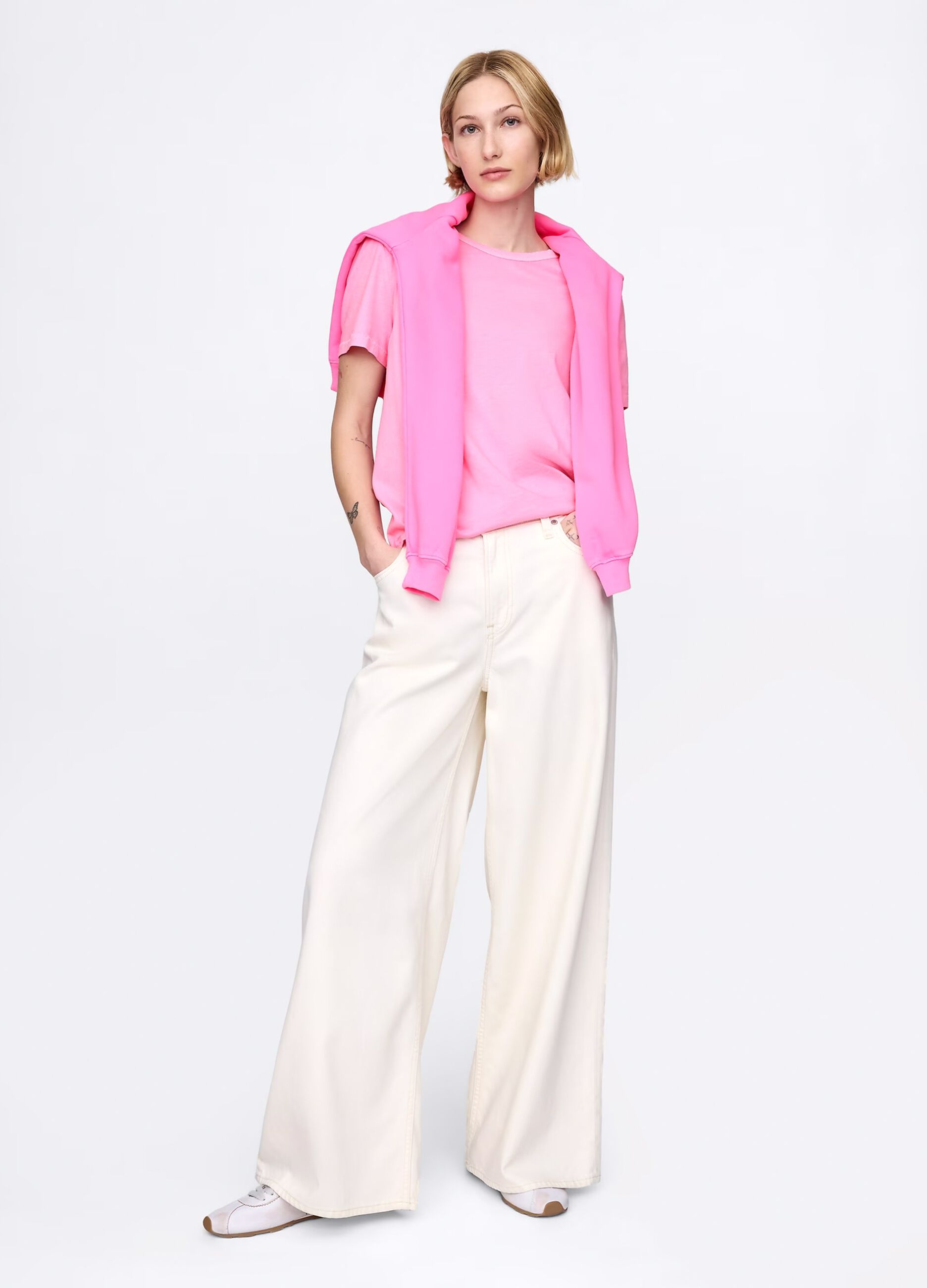 T-shirt rosa in puro cotone_1