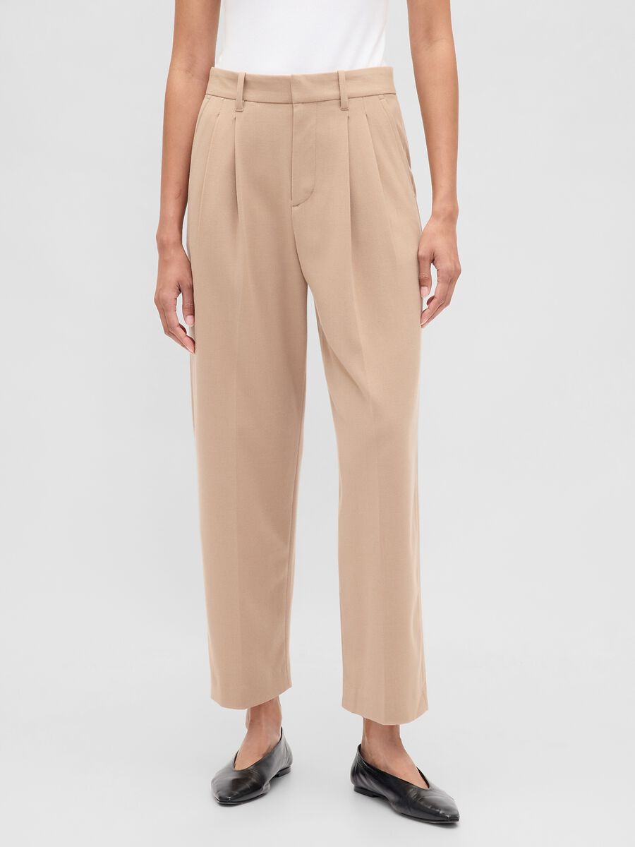 Beige Stretch Trousers Woman_1