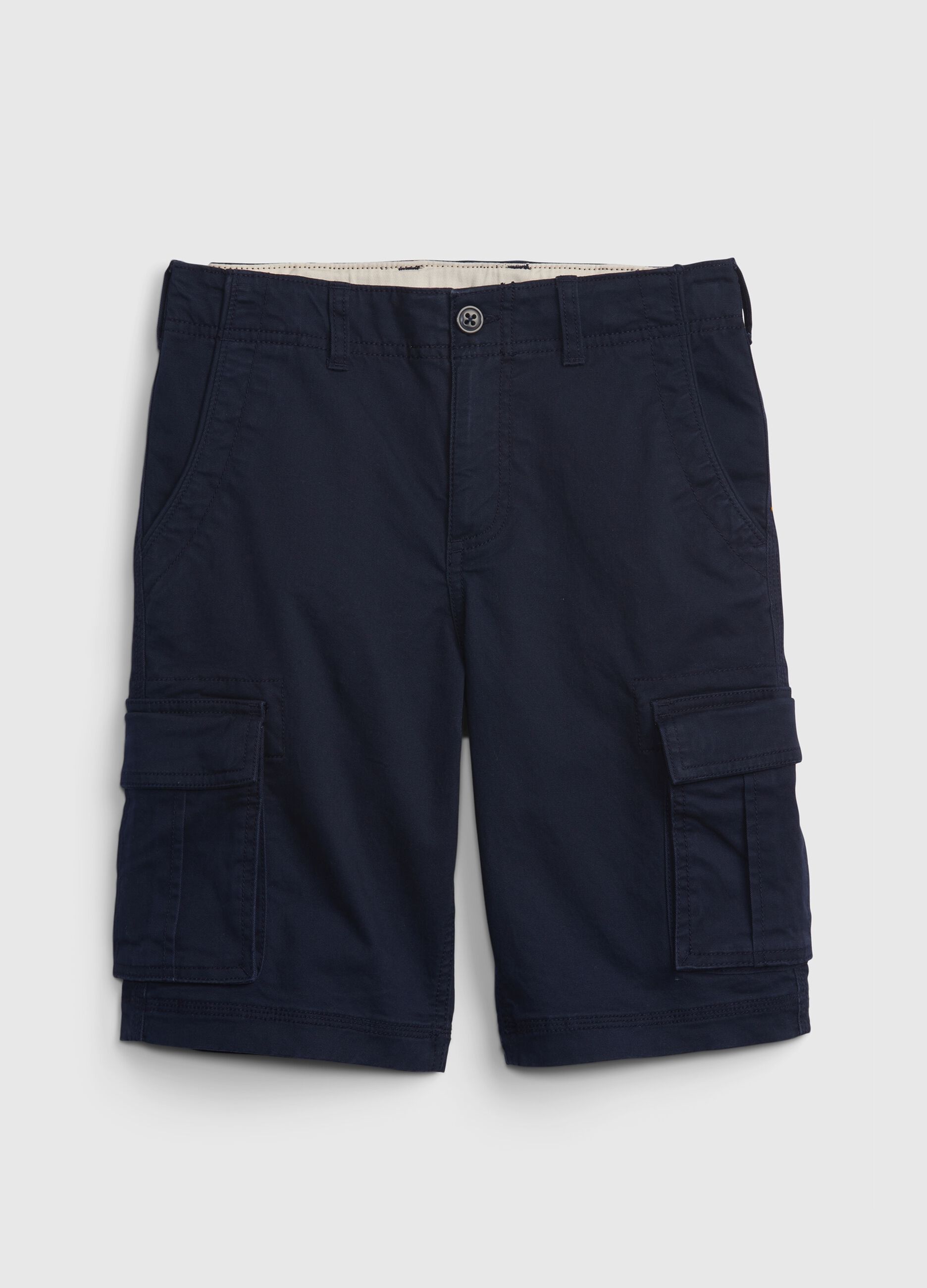 Stretch cotton cargo Bermuda shorts