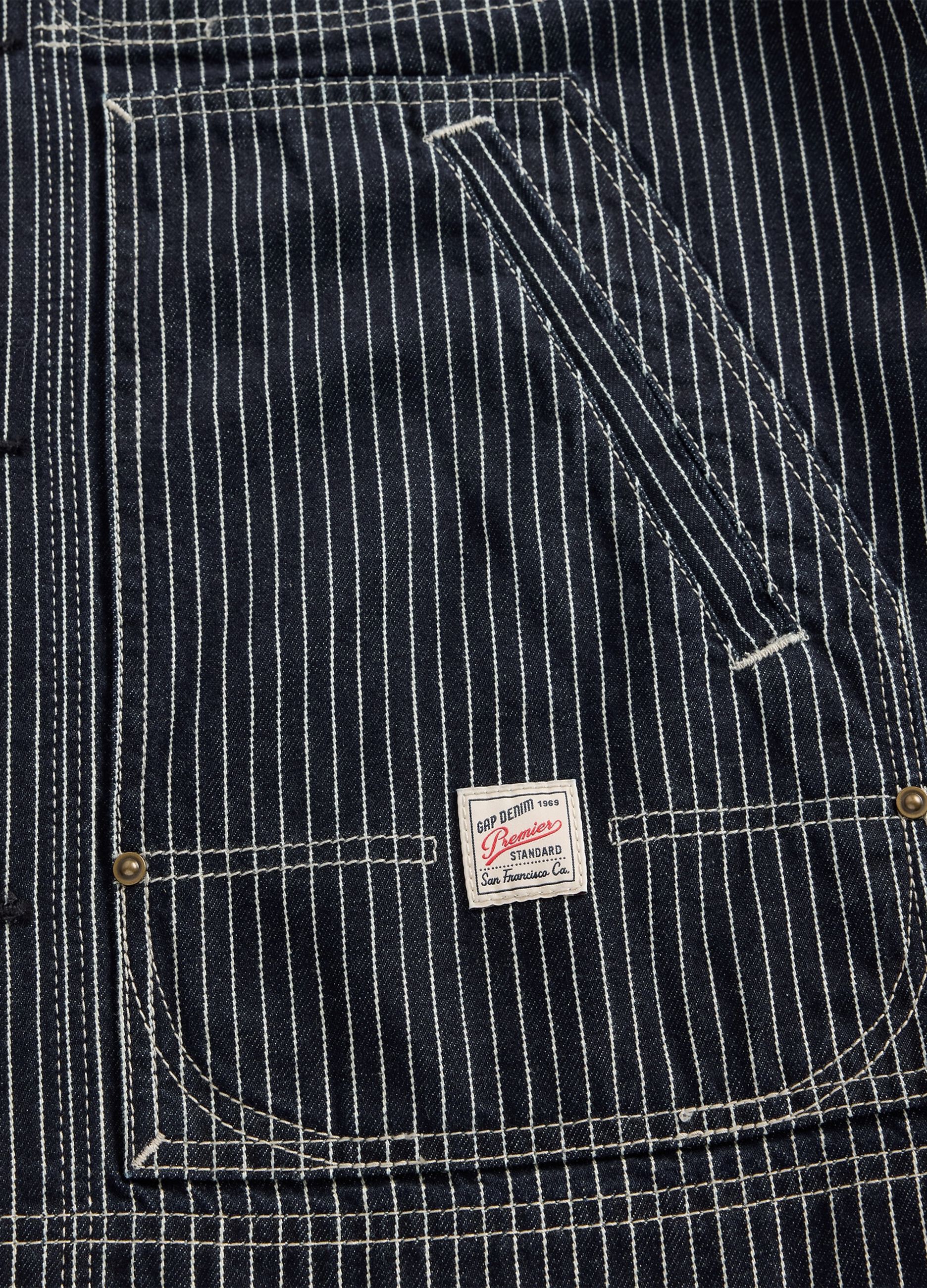Giacca marrone in cotone a righe_5
