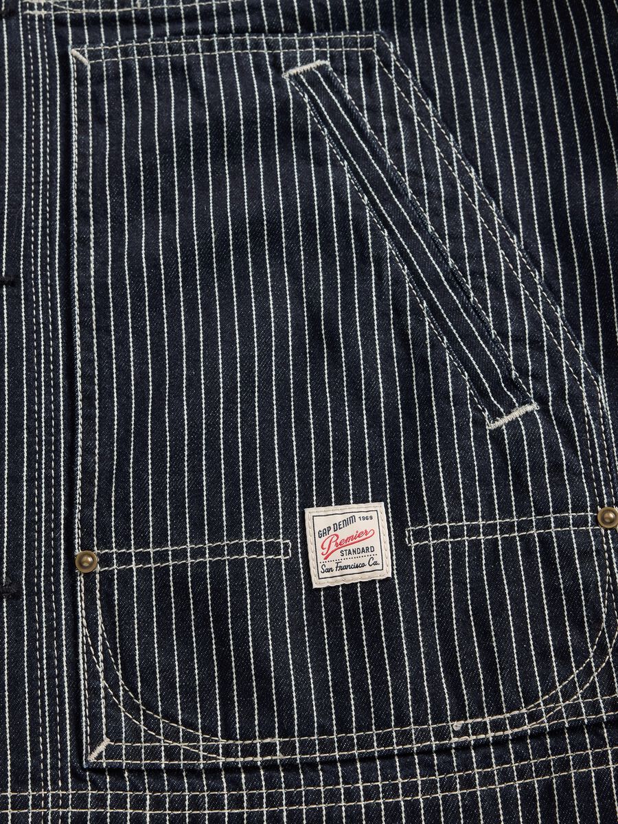 Giacca marrone in cotone a righe Uomo_5
