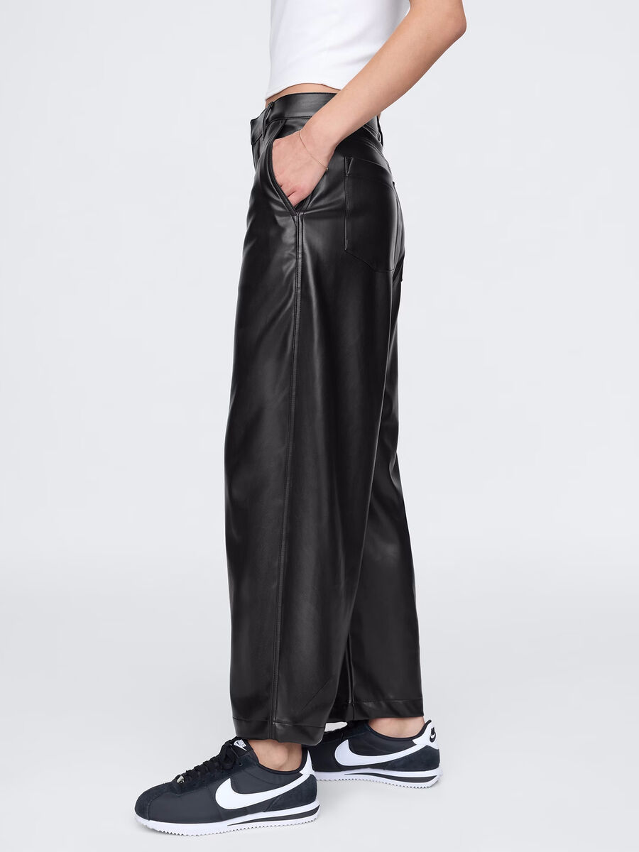 Pantalone barrel fit effetto lucido Donna_3
