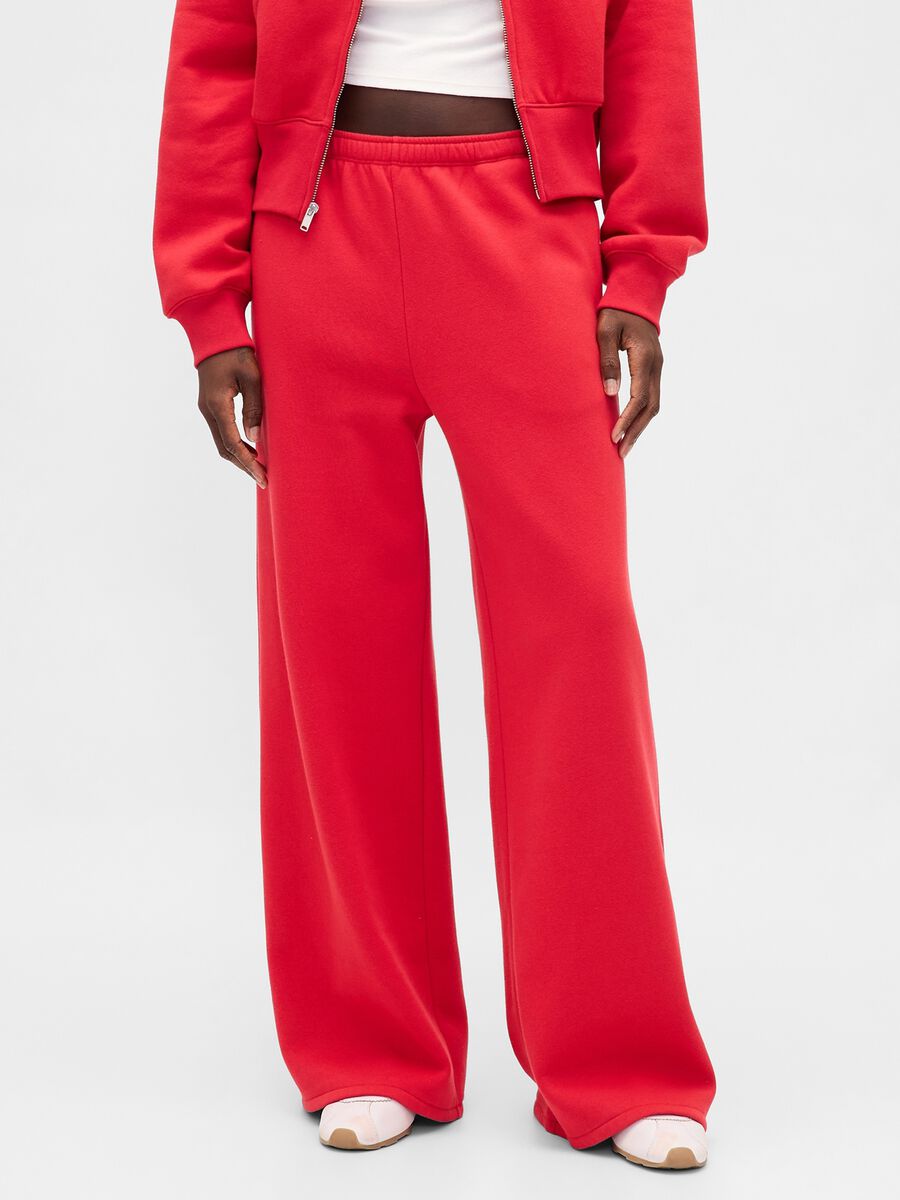 Red Cotton Blend Trousers Woman_1