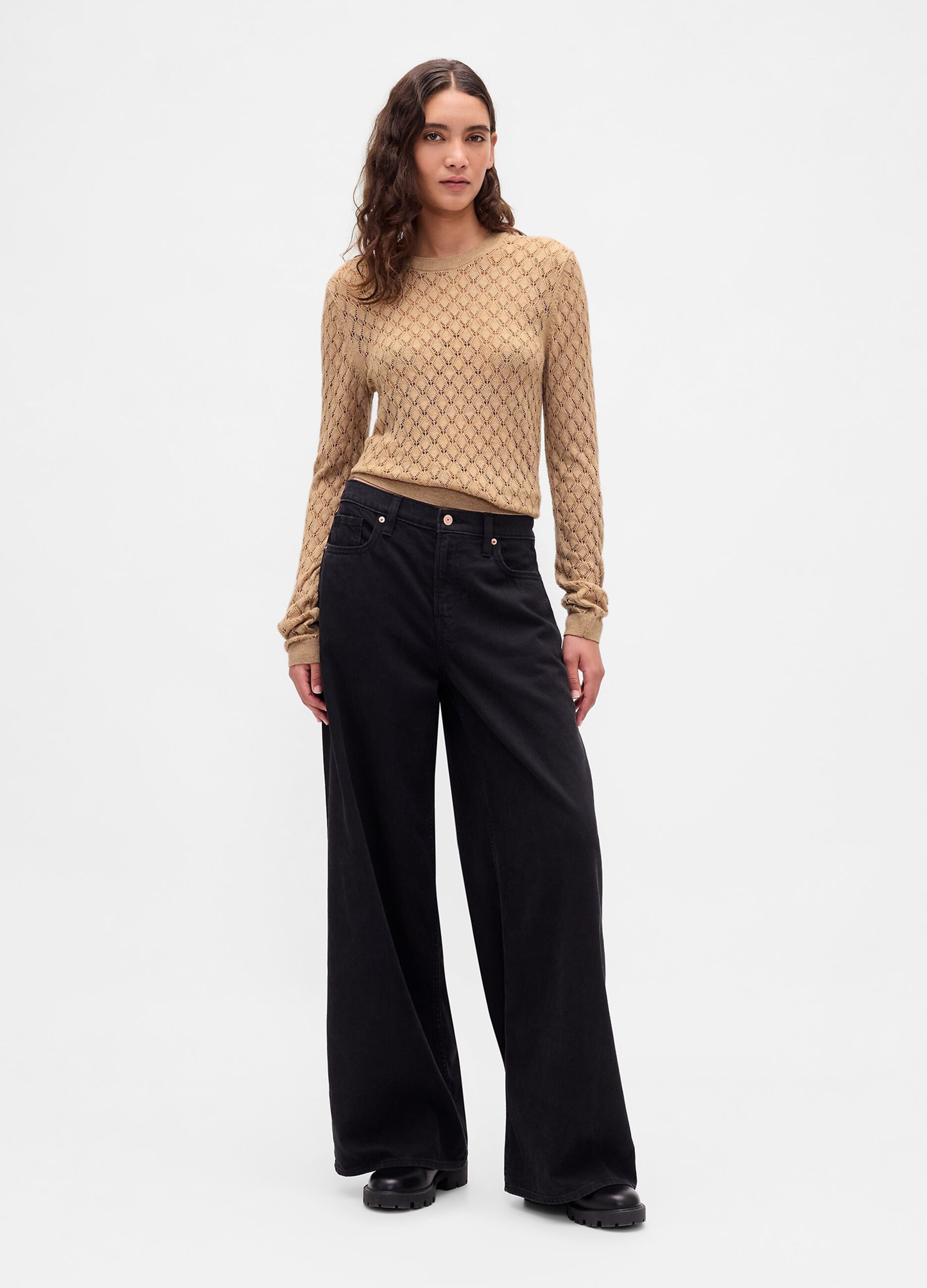 Beige wool blend jumper