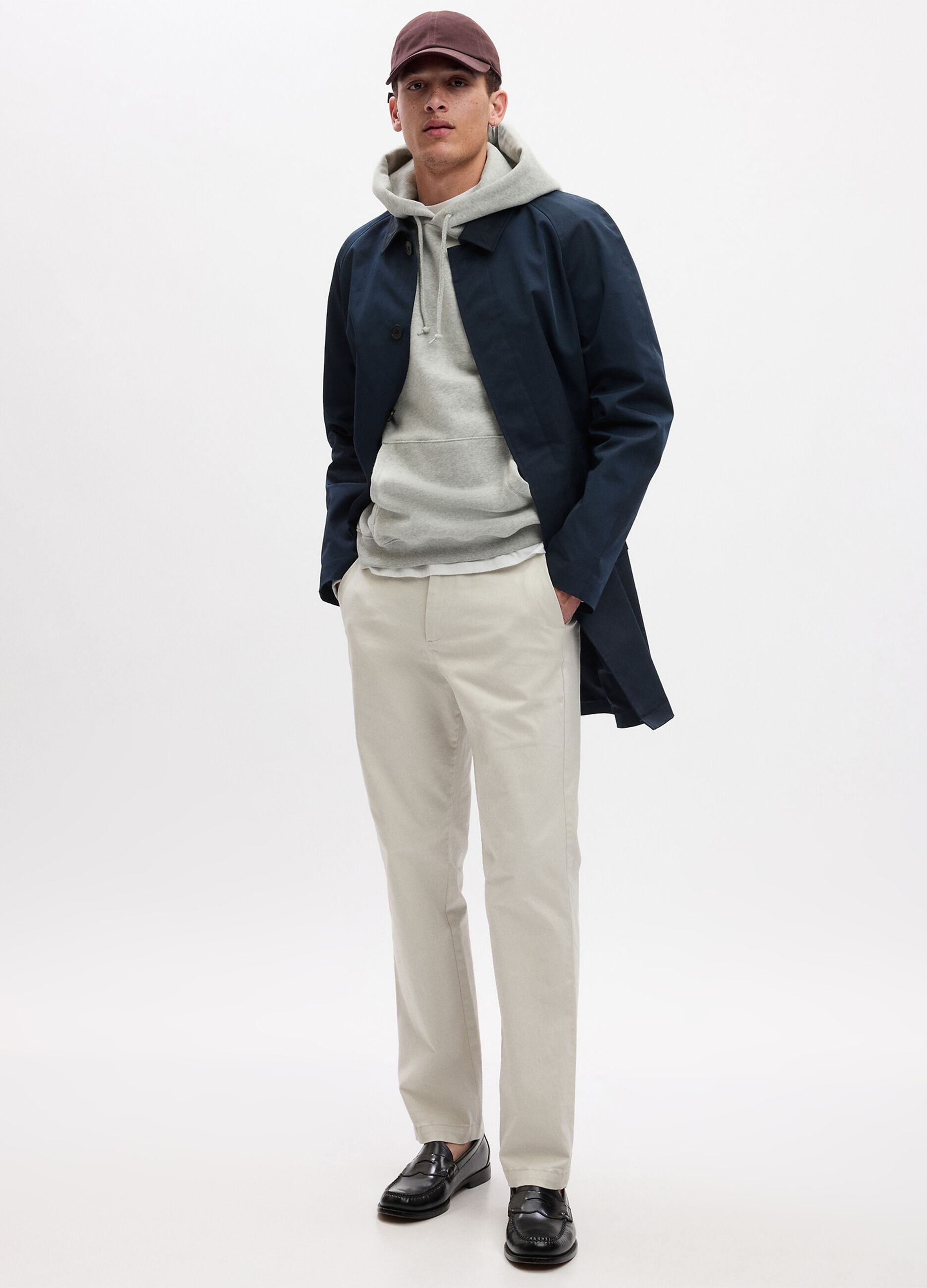 Pantalone straight fit in cotone stretch_5