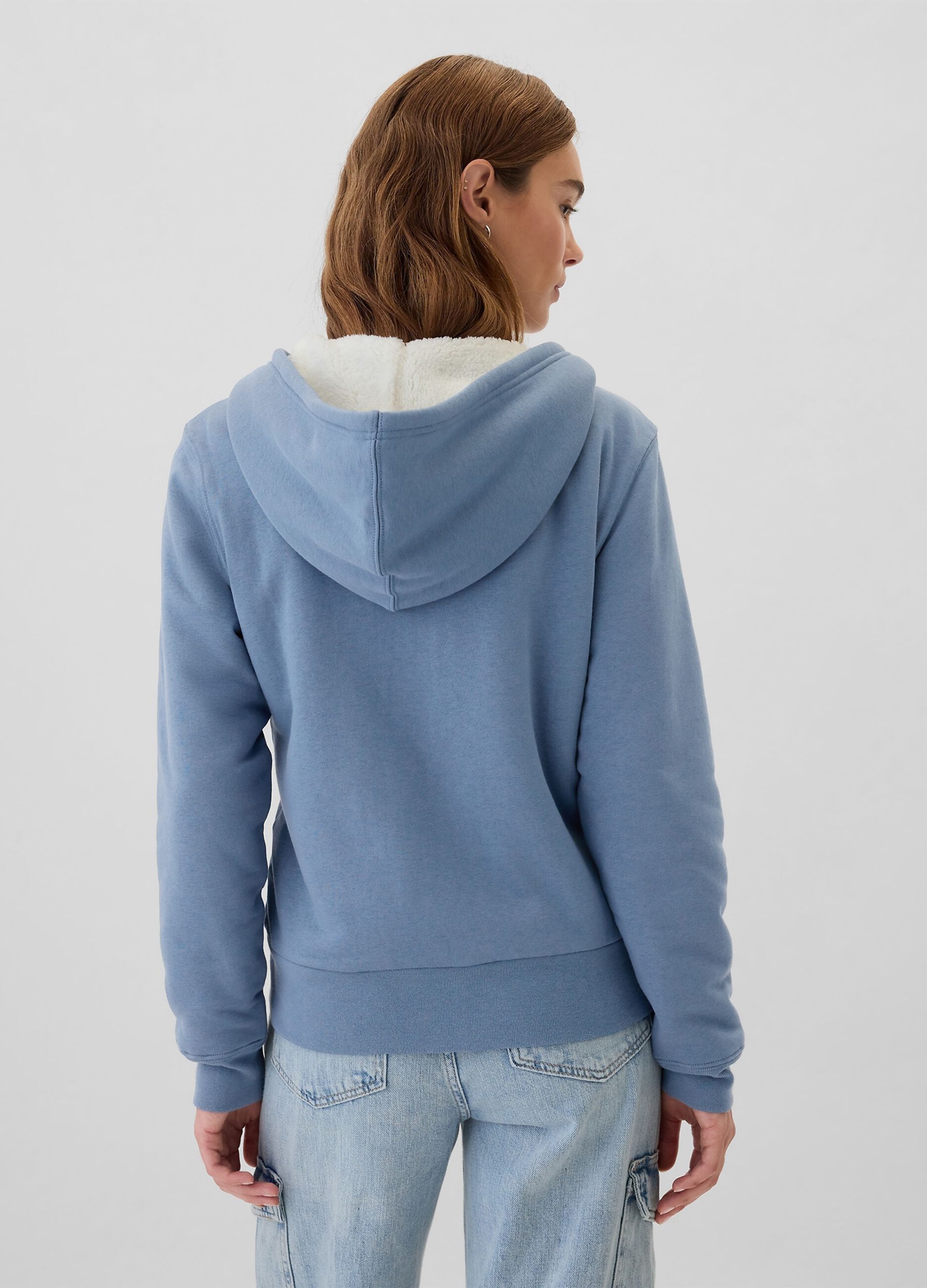 Full-zip con interno in sherpa e ricamo logo_1