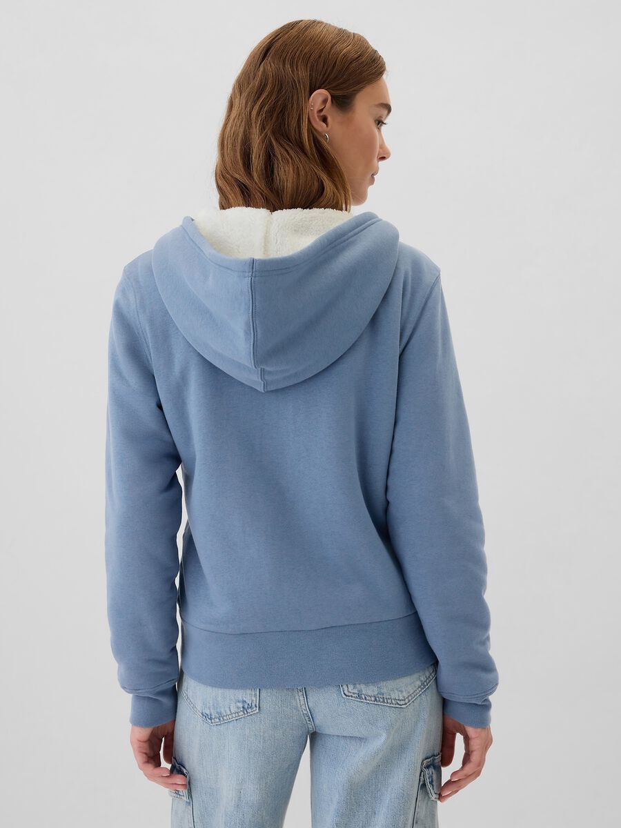 Full-zip con interno in sherpa e ricamo logo Donna_1