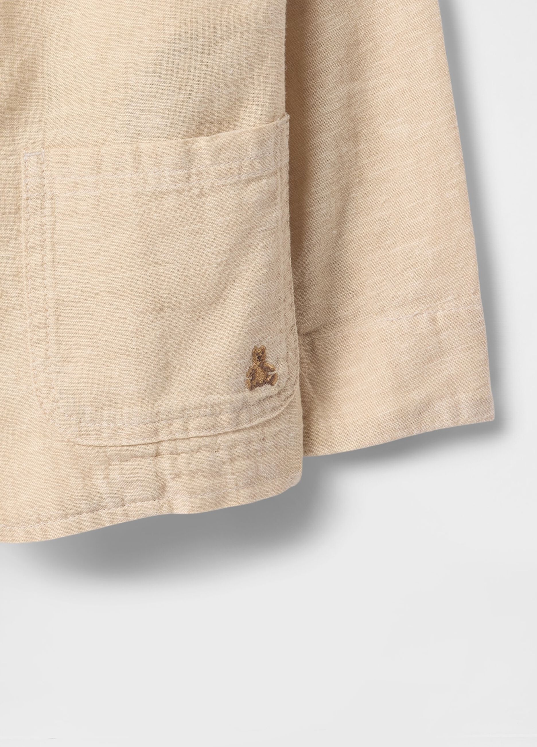 Giacca beige in lino e cotone_2