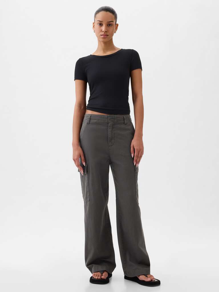 Pantaloni cargo loose fit in cotone