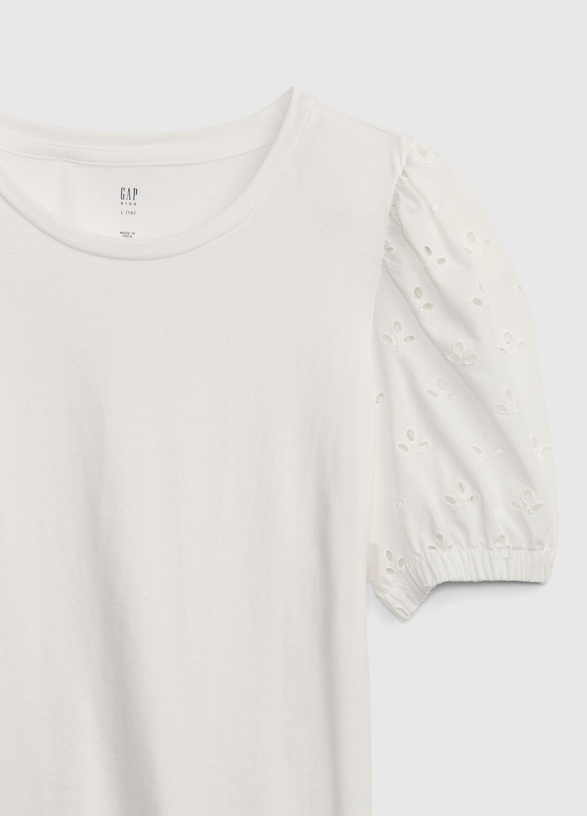 T-shirt with broderie anglaise sleeves_2
