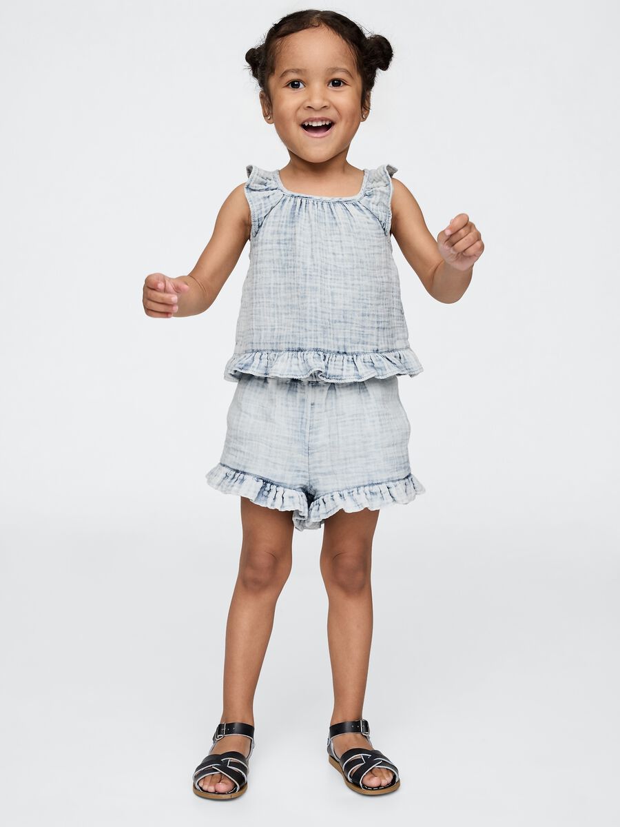 Completo estivo con top e pantaloncini a balze Bimba_0