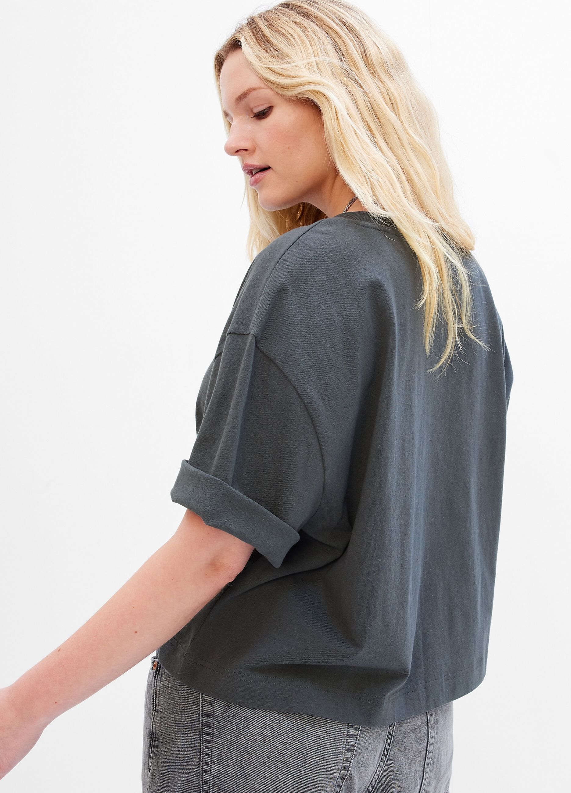 T-shirt oversize con stampa logo_3