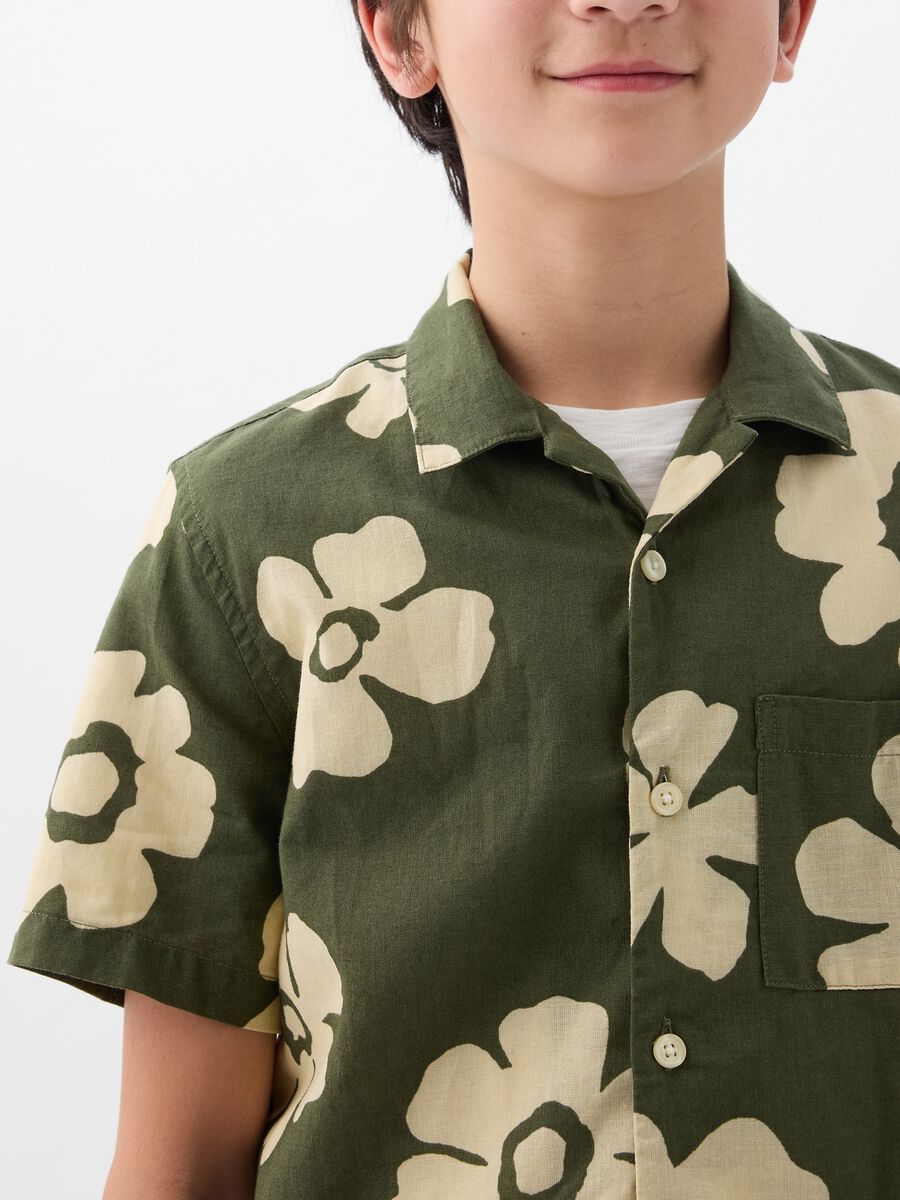 Cotton dobby shirt with pattern Boy_1