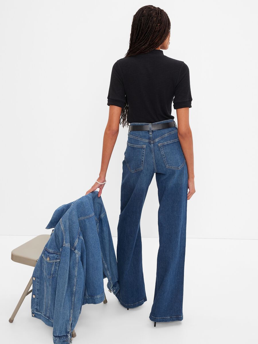 Wide-leg jeans with high waist Woman_1
