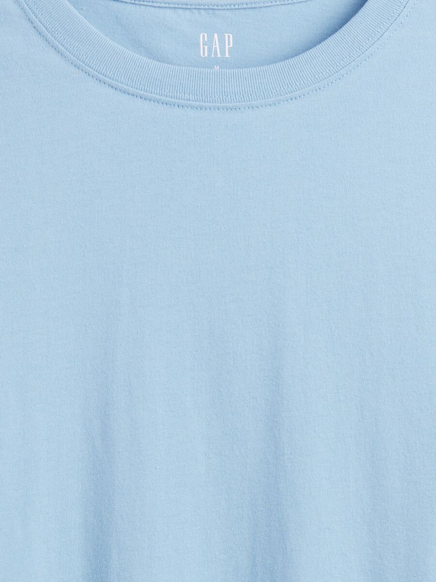Maglia azzurra a maniche lunghe in cotone Uomo_4