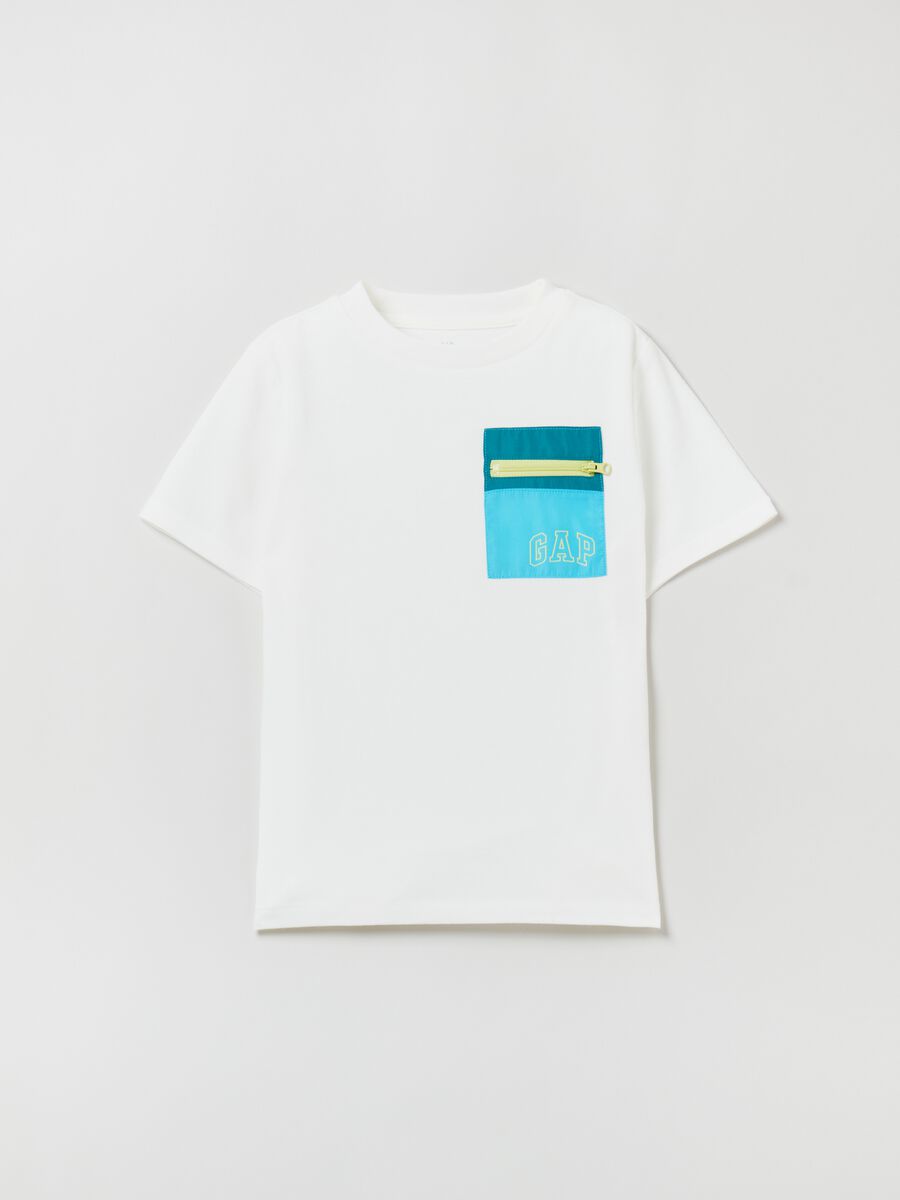T-shirt con tasca e stampa logo Bambino_0