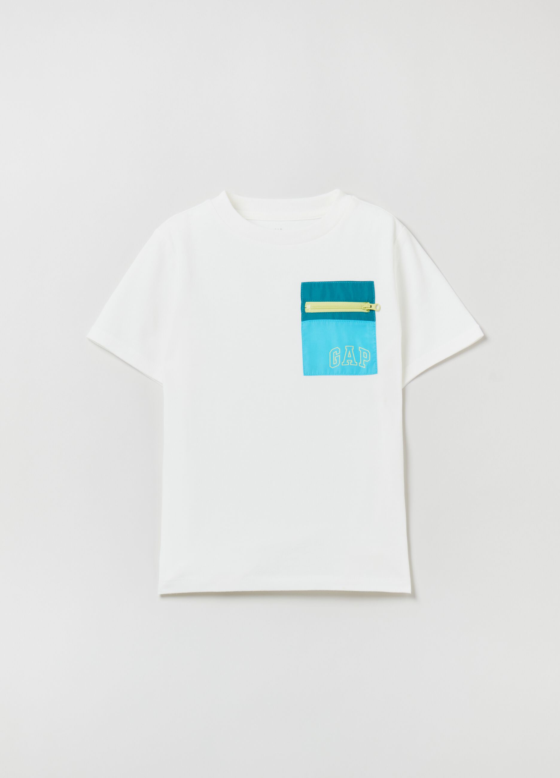 T-shirt con tasca e stampa logo