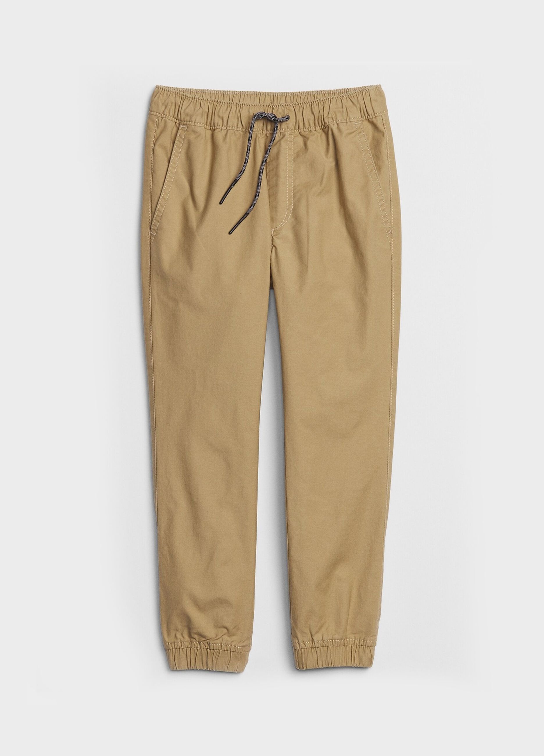 Stretch cotton joggers with drawstring