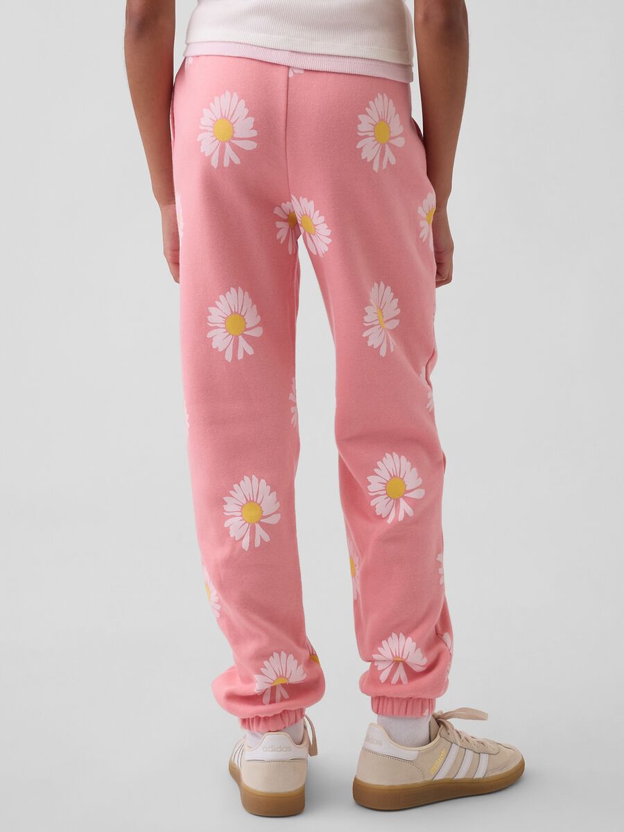 Joggers in misto cotone con logo GAP e stampa floreale Bambina_2