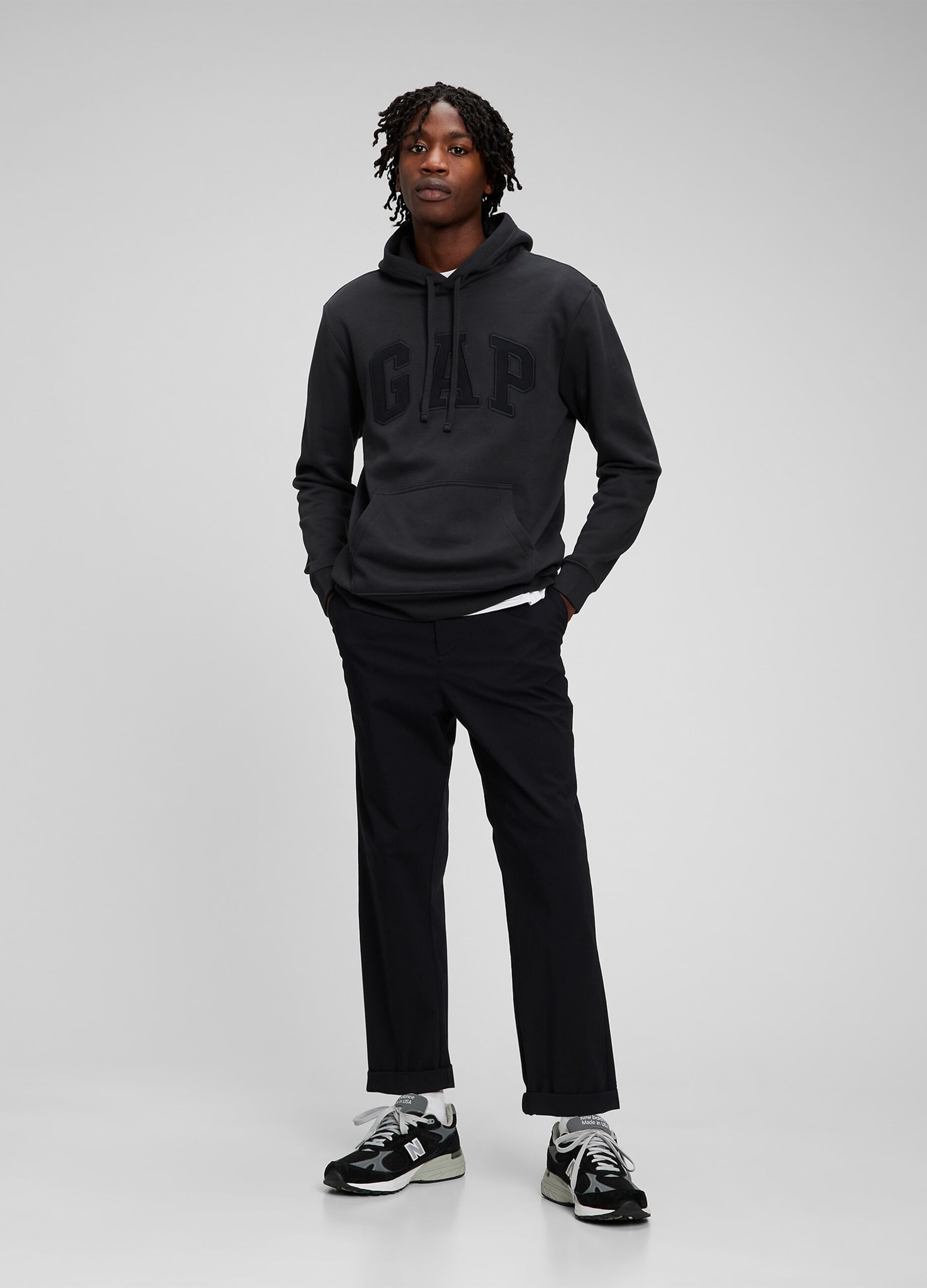 Sweatshirt with hood and logo embroidery